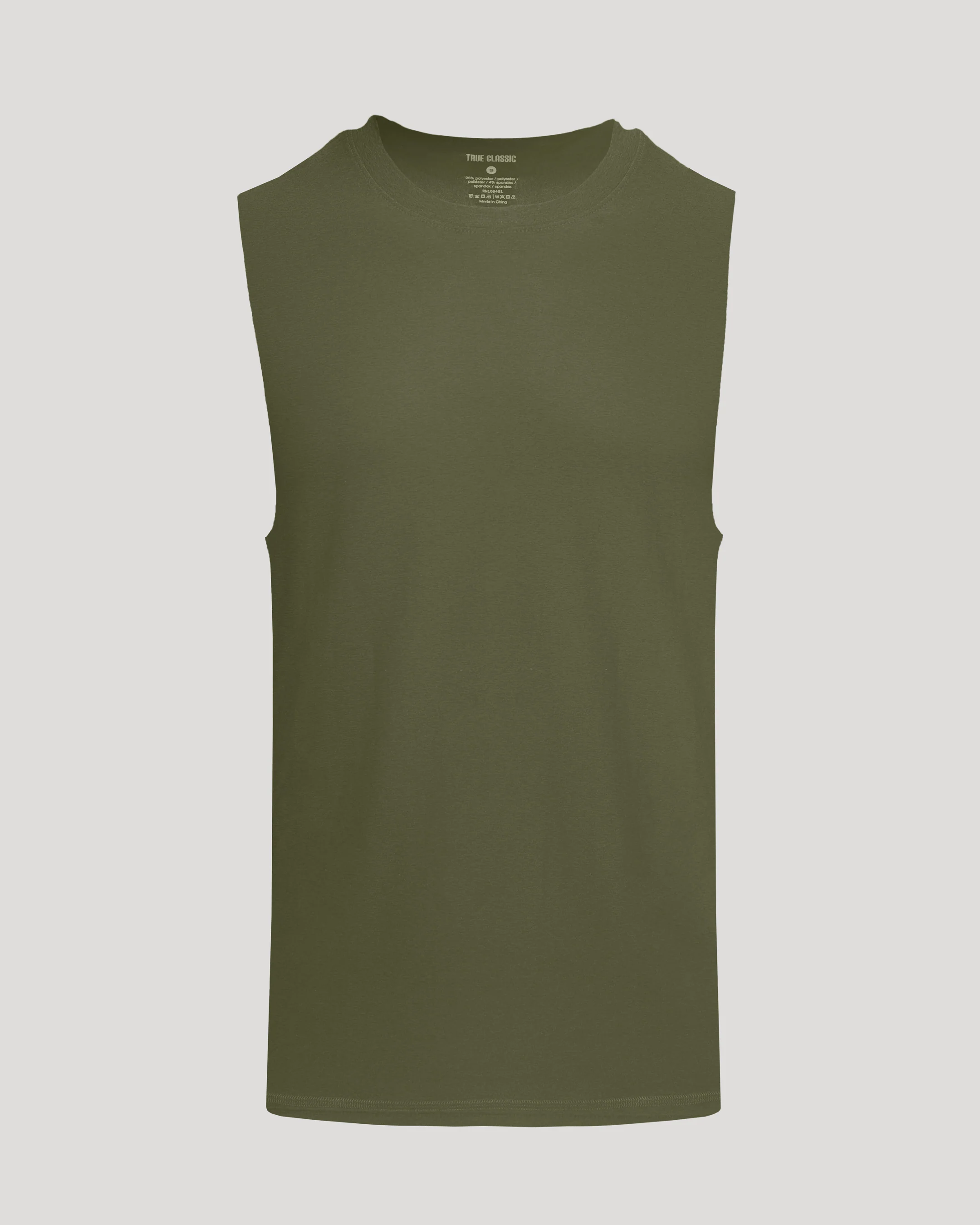 Military Green Sleeveless Active Muscle Tee - Image 2