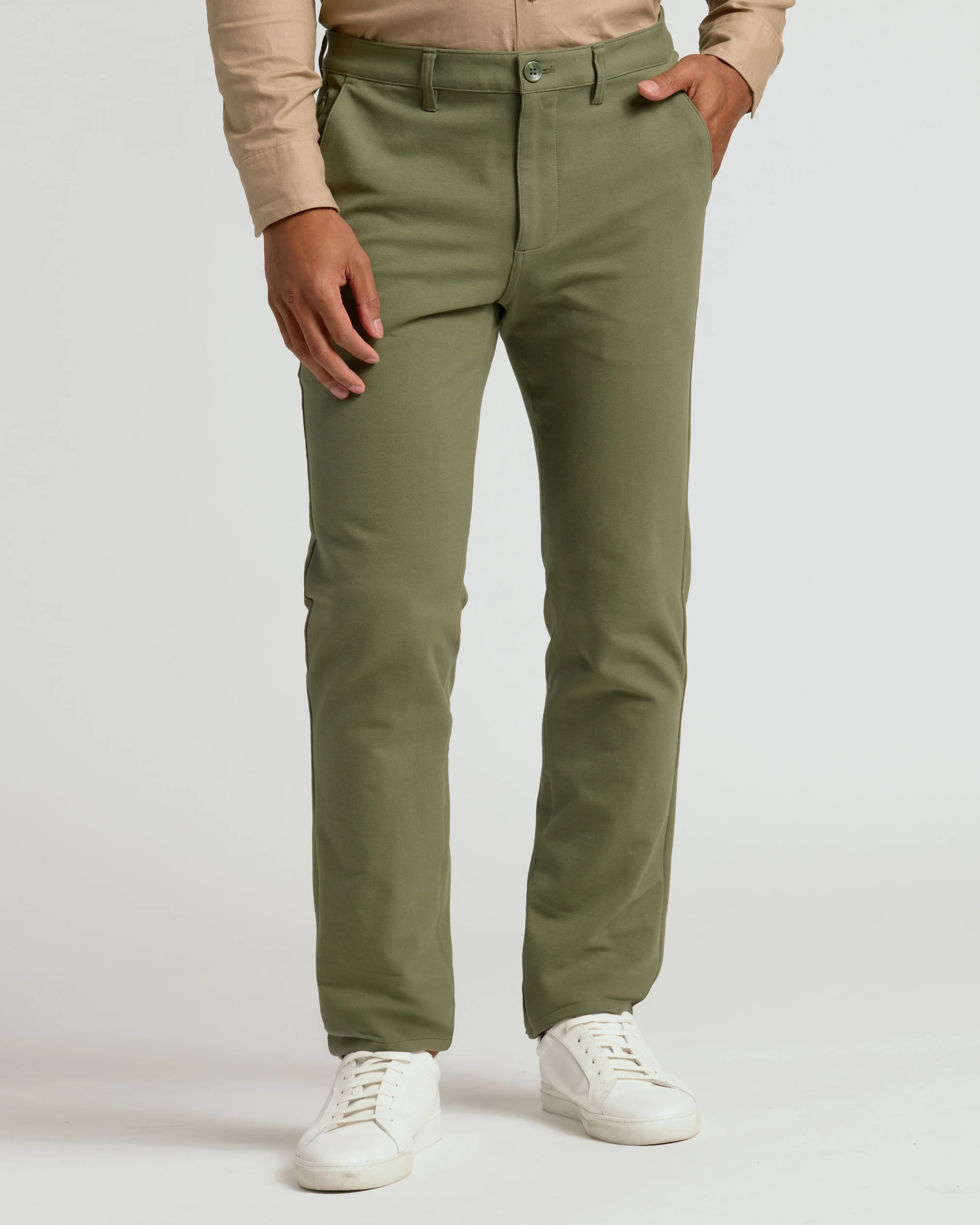 Military Green Straight Chino Pants 2.0