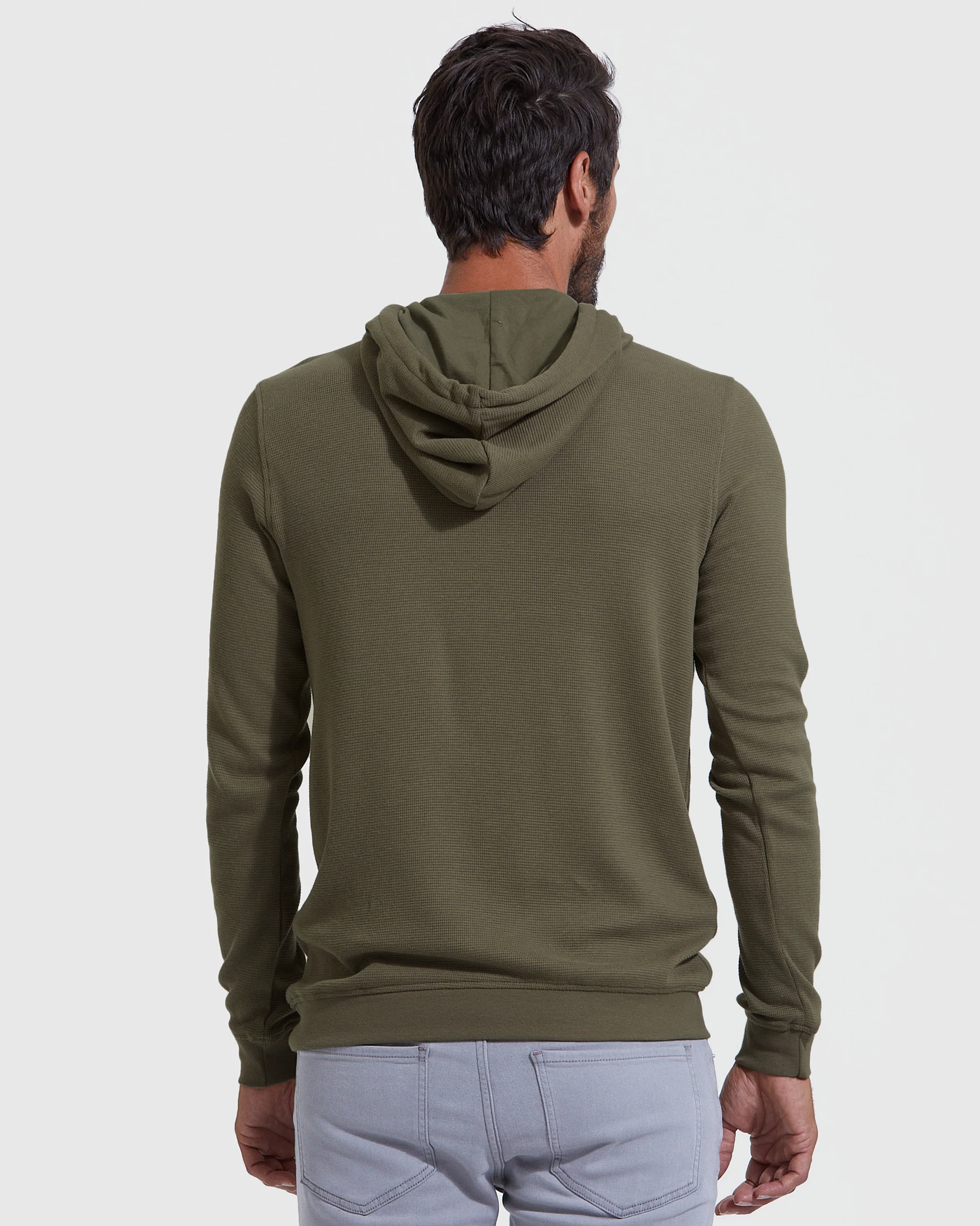 Military Green Waffle Hoodie - Image 4