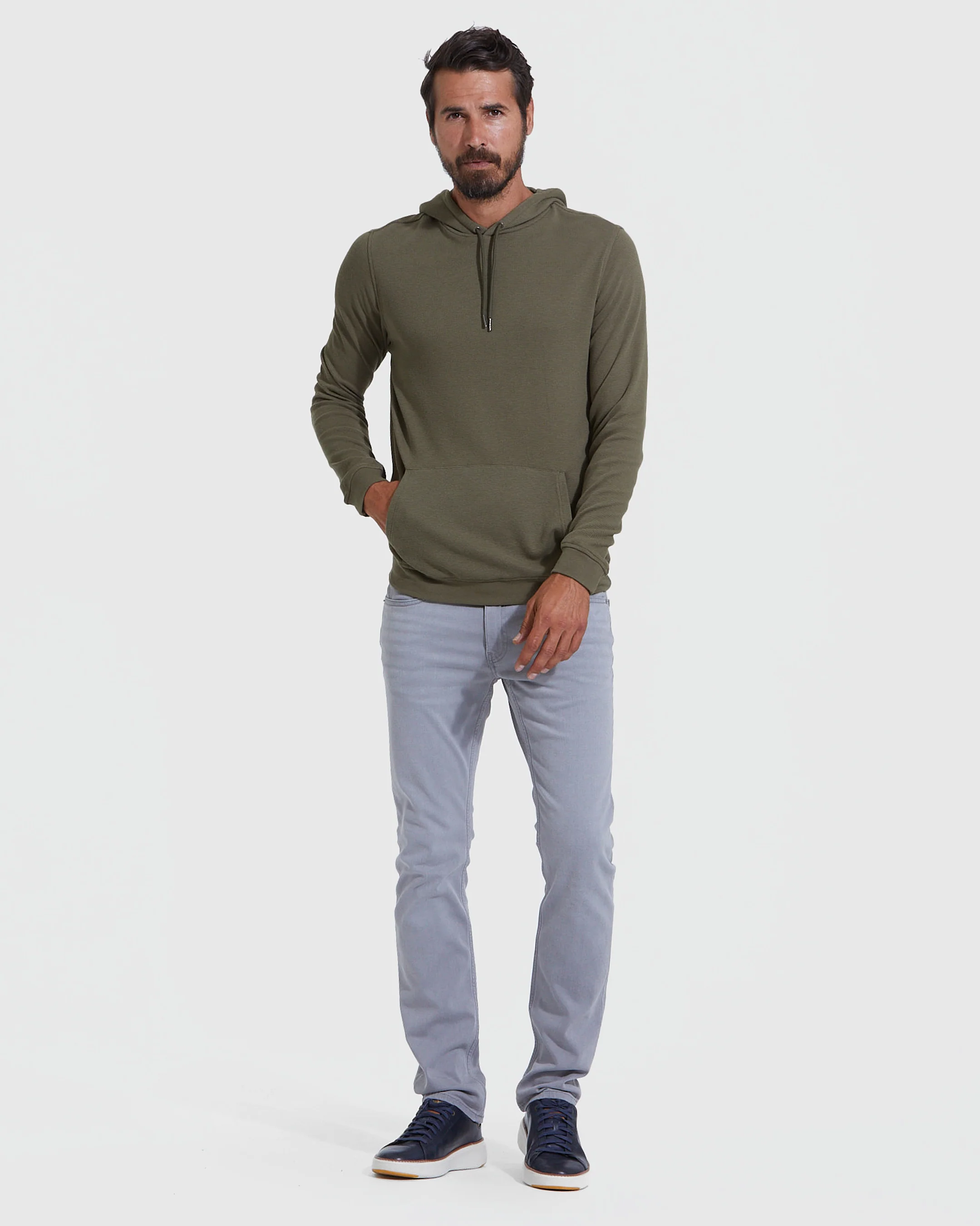 Military Green Waffle Hoodie - Image 6