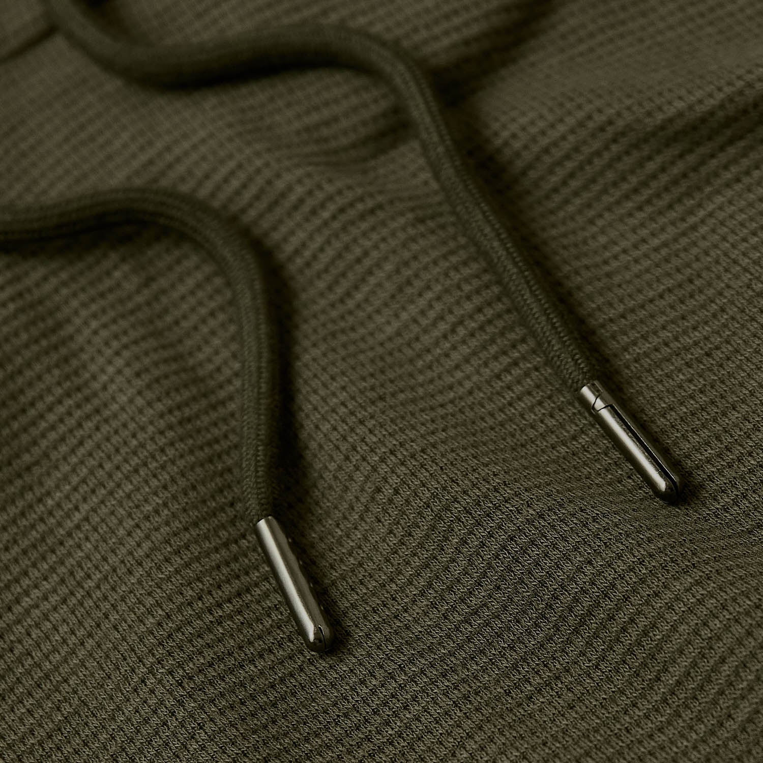 Military Green Waffle Hoodie - Image 7