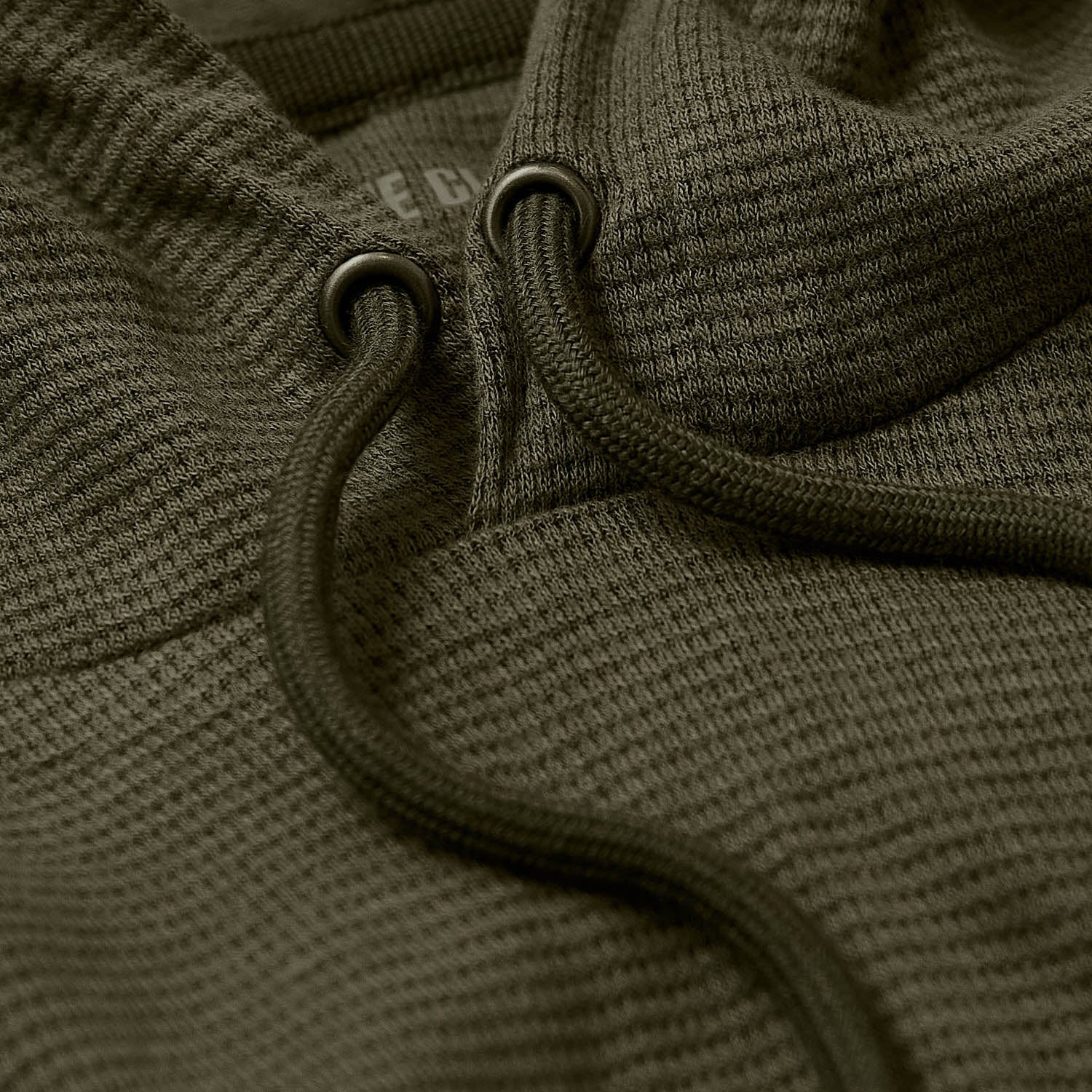 Military Green Waffle Hoodie - Image 8