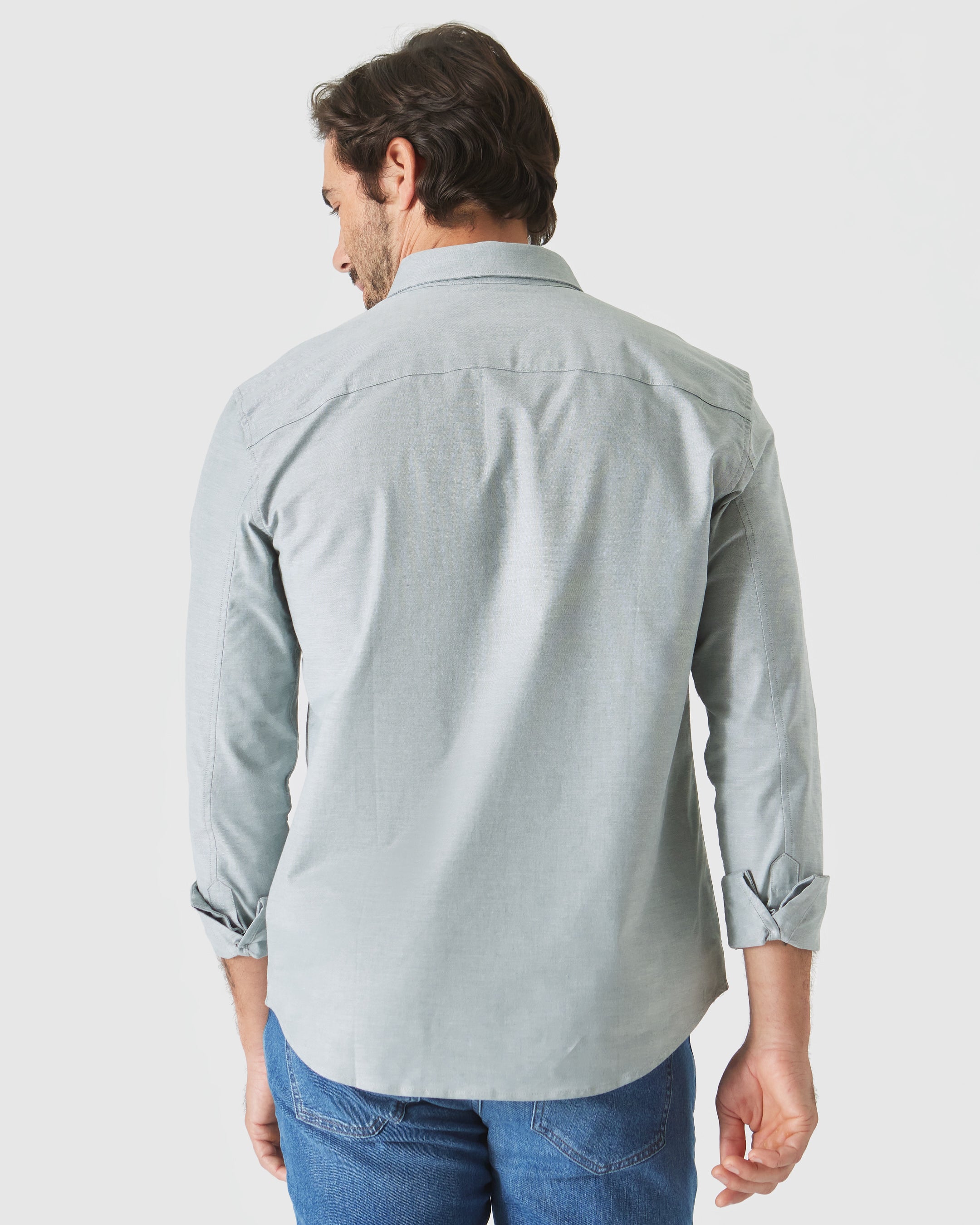 Moss Stretch Oxford Long Sleeve Shirt - Image 3