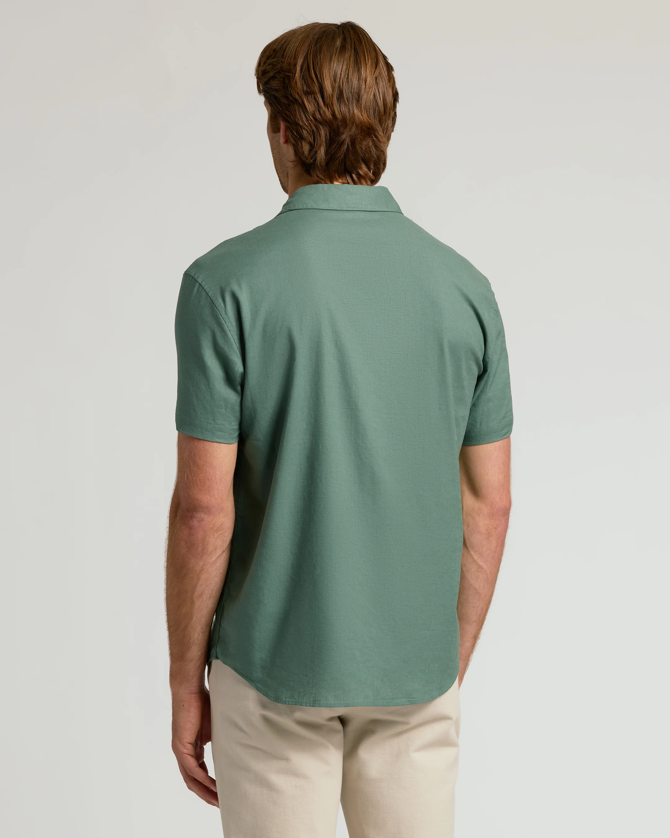 Moss Short Sleeve Linen Shirt - Image 3