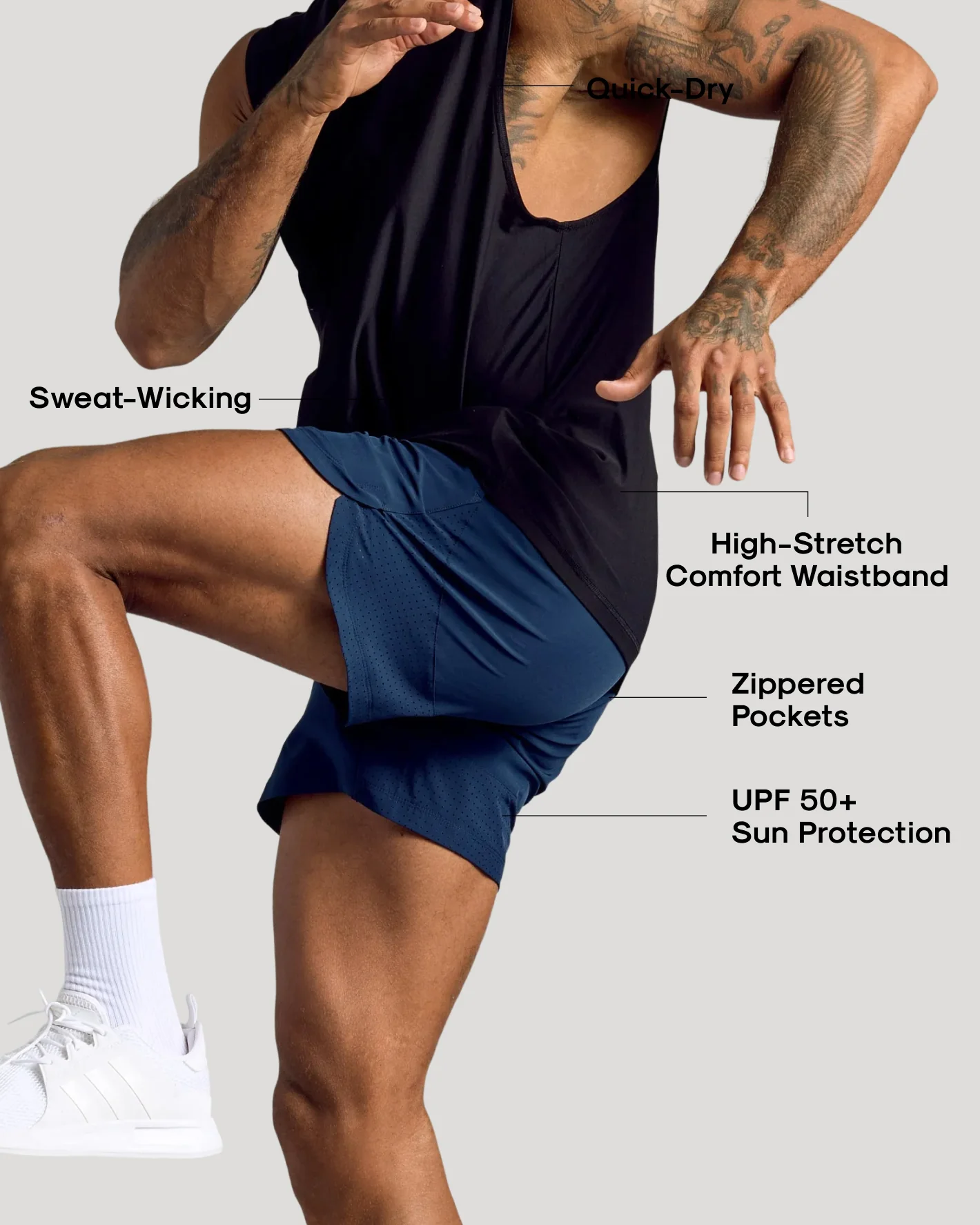 7" Navy Active Training Shorts 2.0 - Image 3