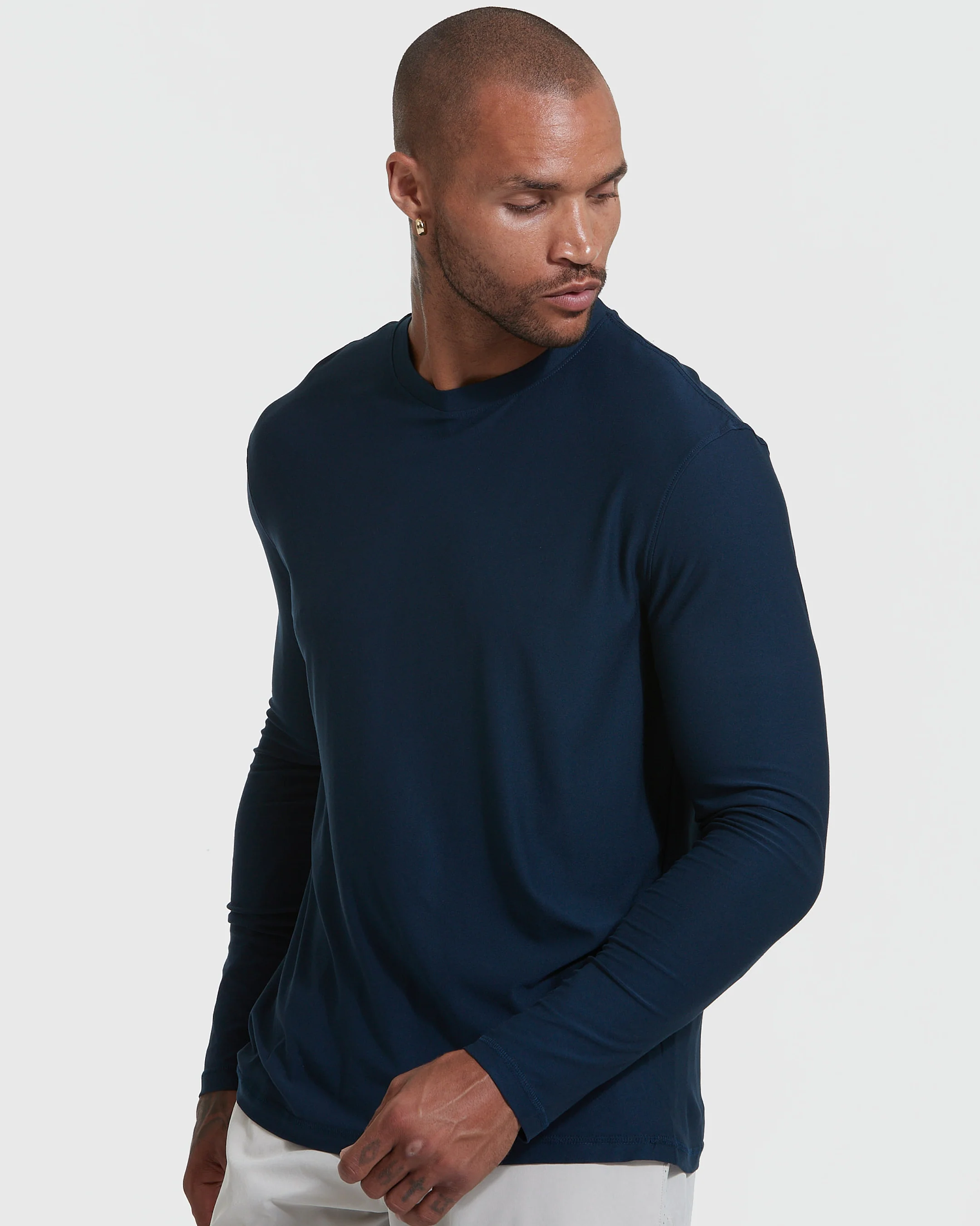 Navy Active Long Sleeve Crew T-Shirt - Image 4