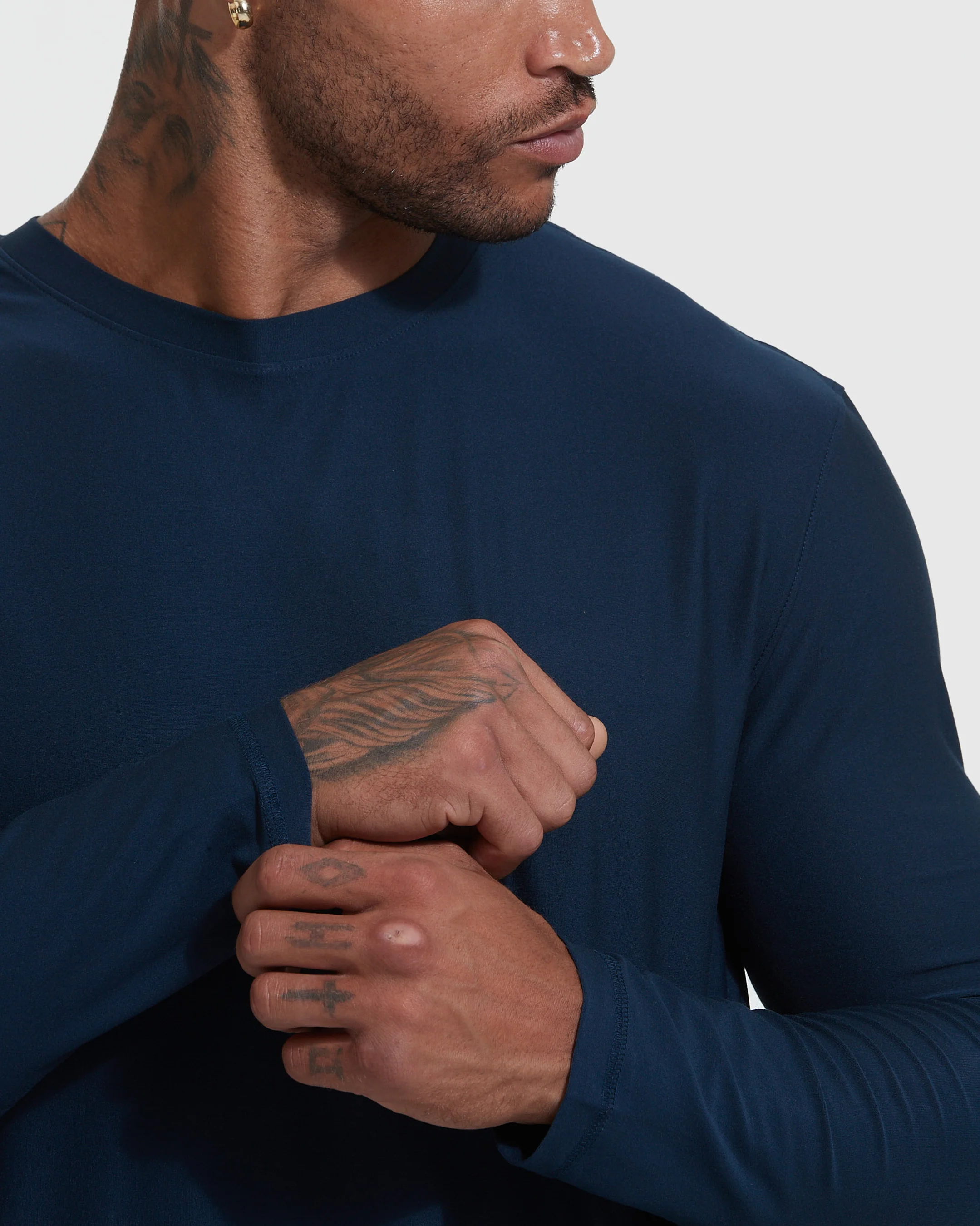 Navy Active Long Sleeve Crew T-Shirt - Image 6