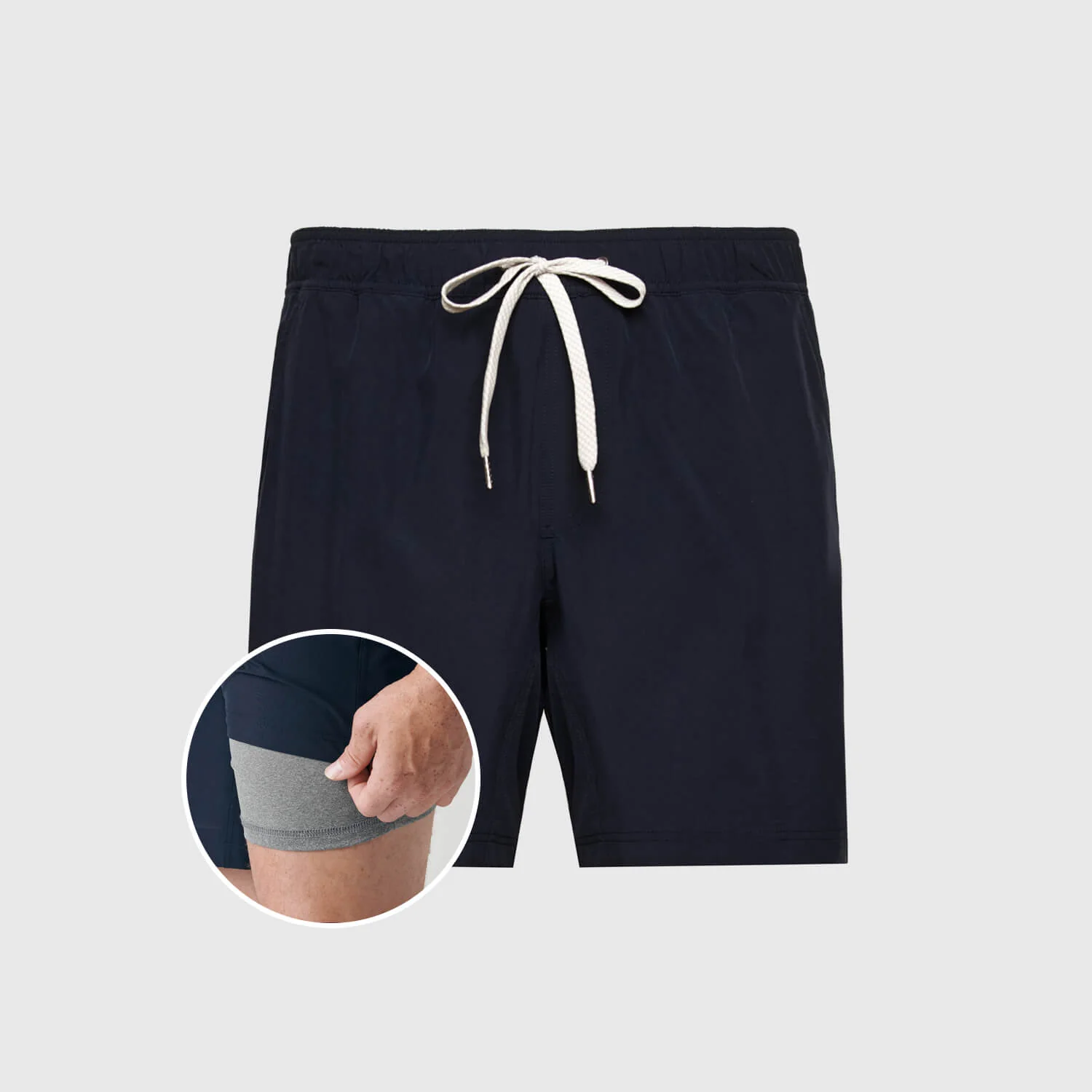 Navy Active Quick Dry Shorts with Liner - Image 2