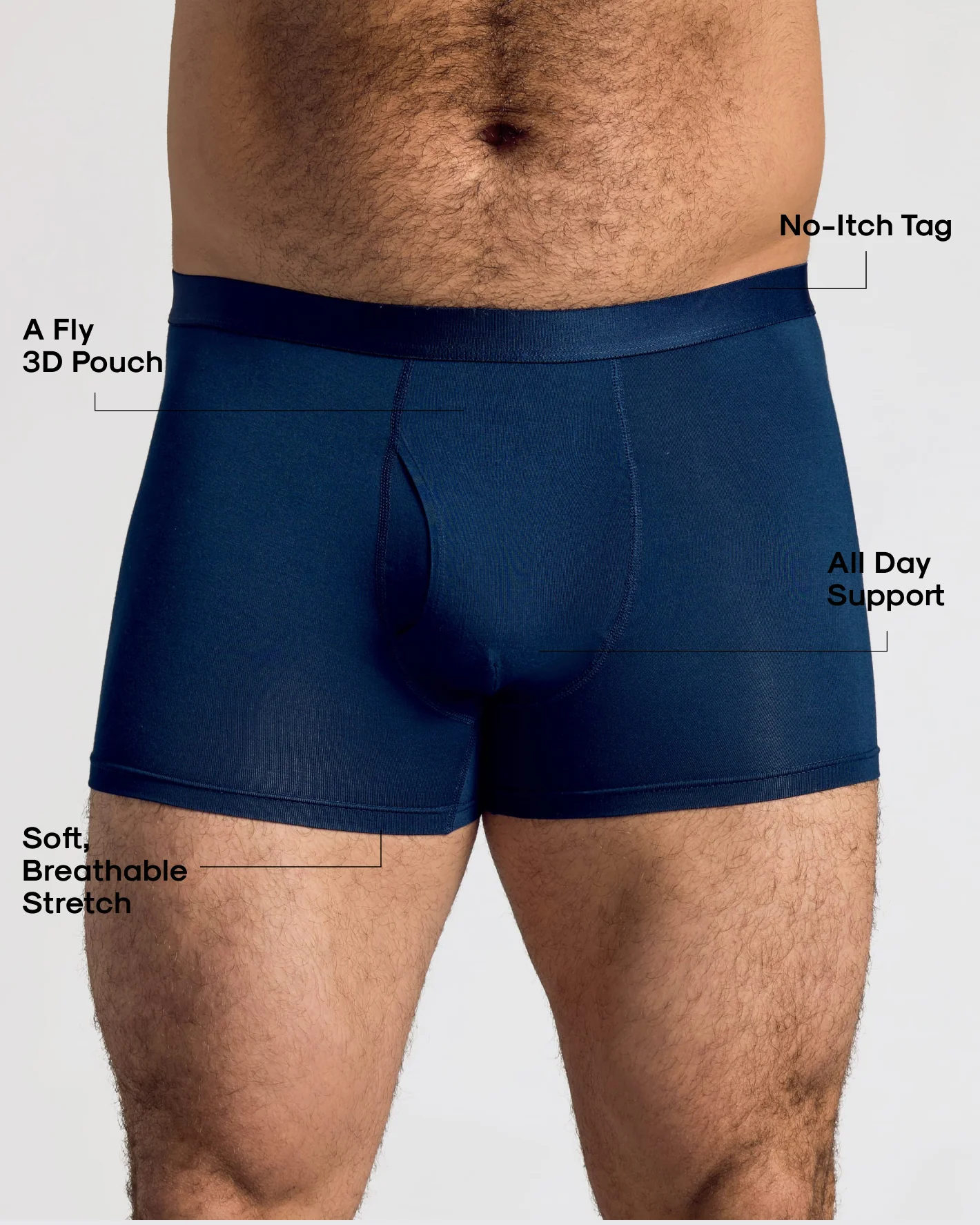 Navy Boxer Trunks W/ Fly 3-Pack - Image 3