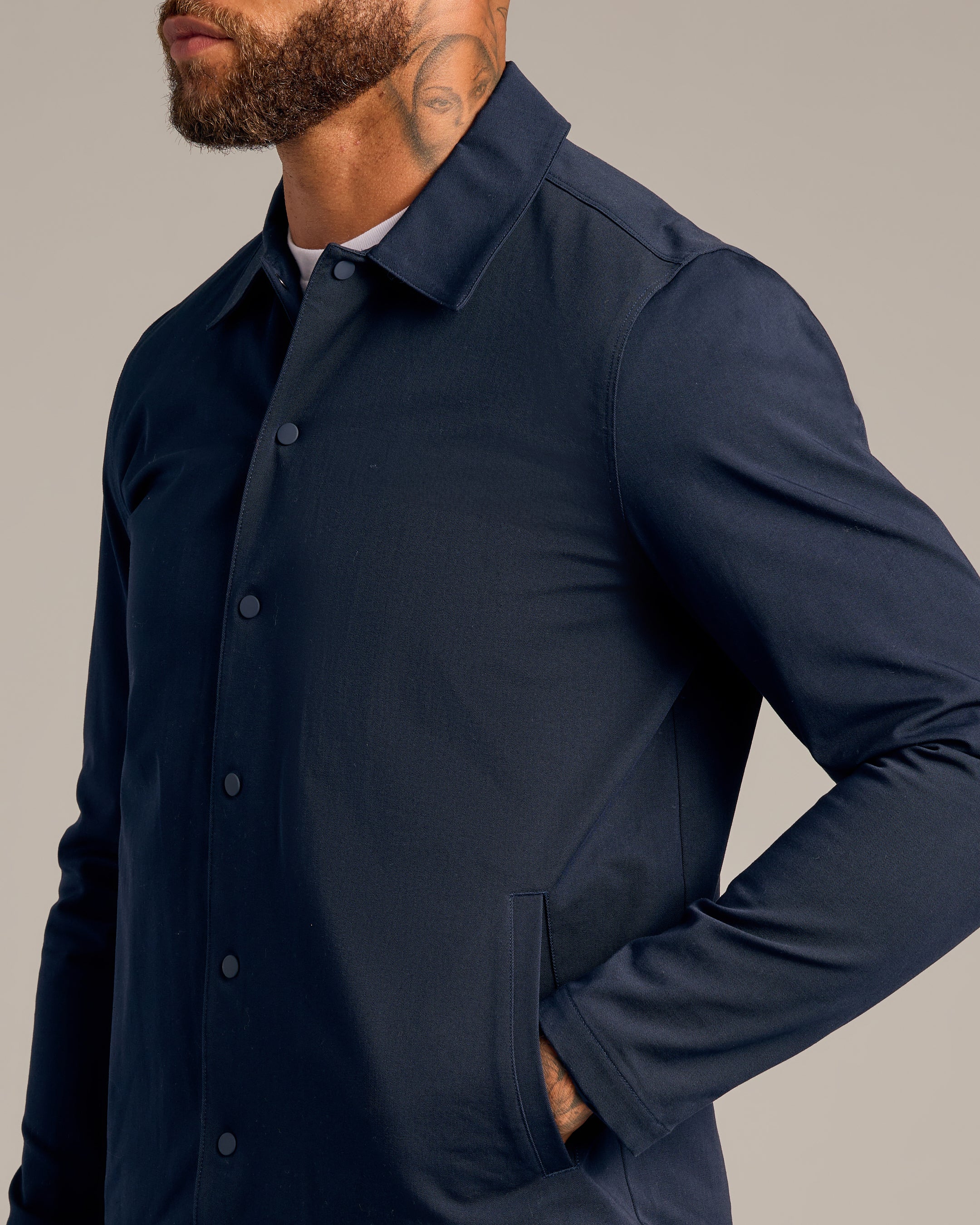 Navy Coaches Jacket - Image 5