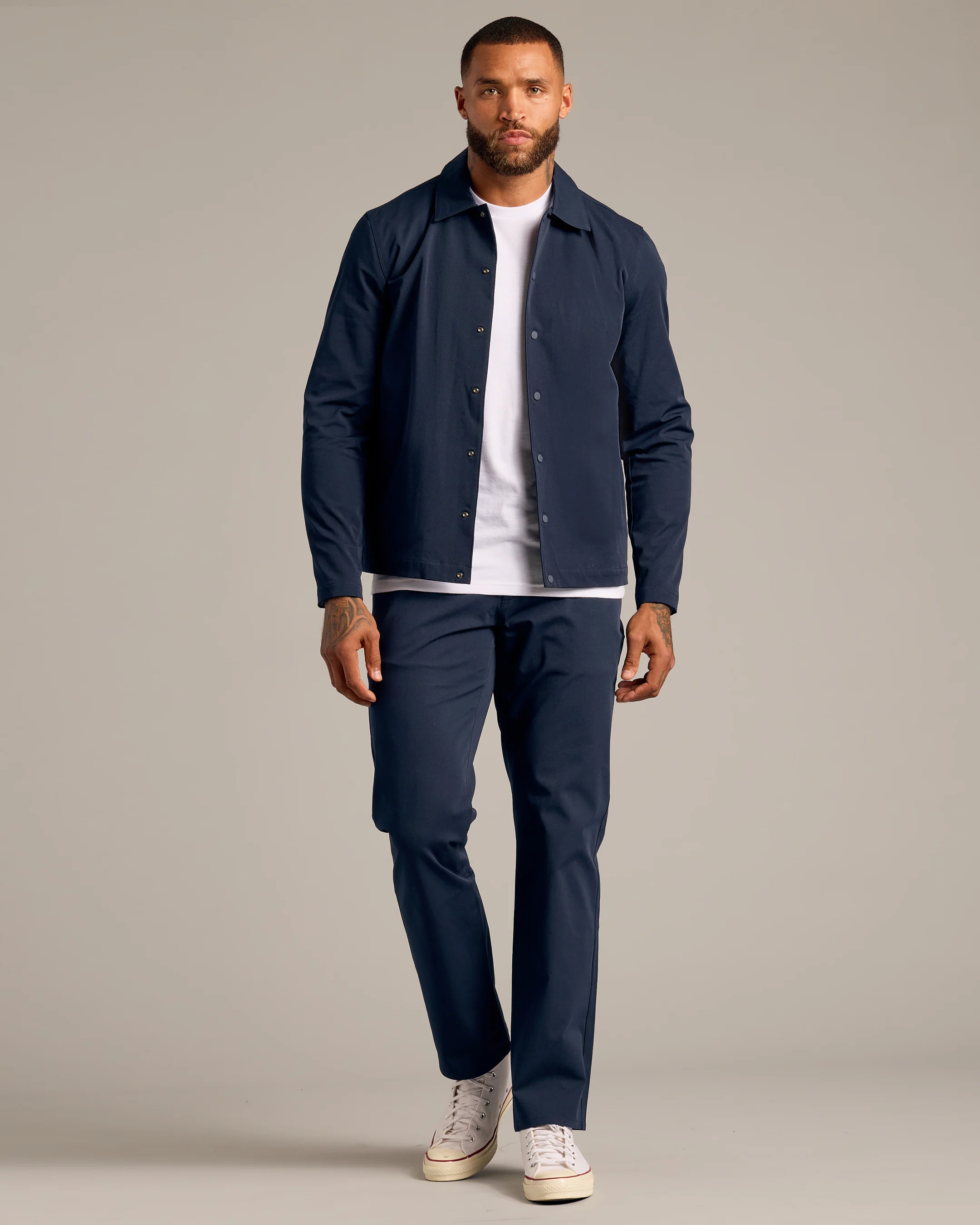 Navy Coaches Jacket - Image 7