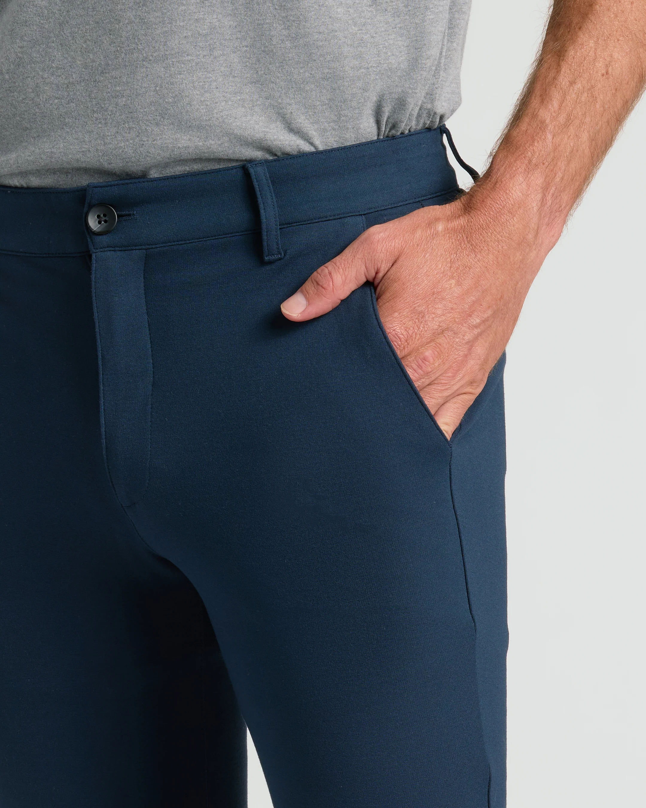 Navy Slim Comfort Knit Chino Pant - Image 5