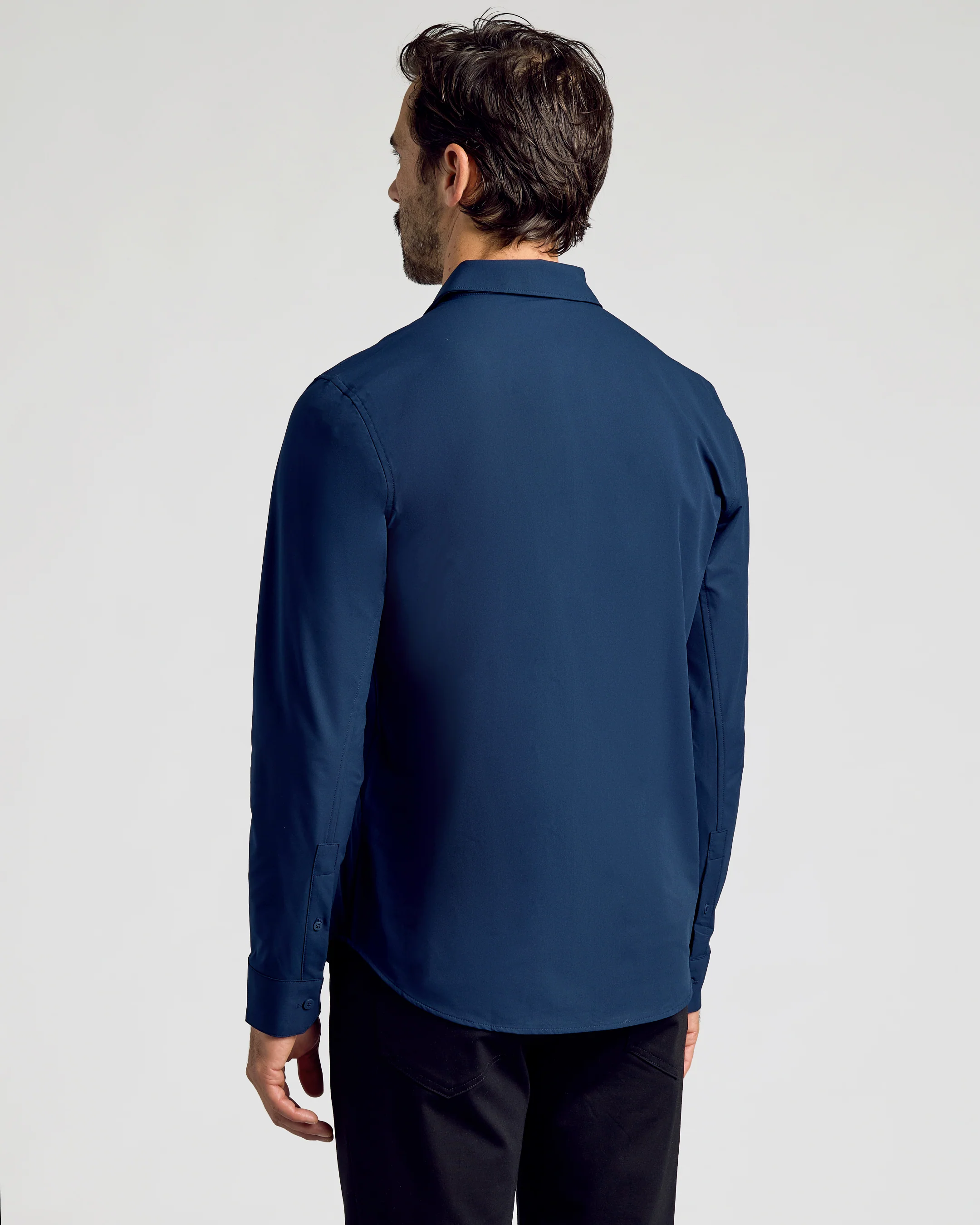 Navy Commuter Long Sleeve Shirt - Image 3