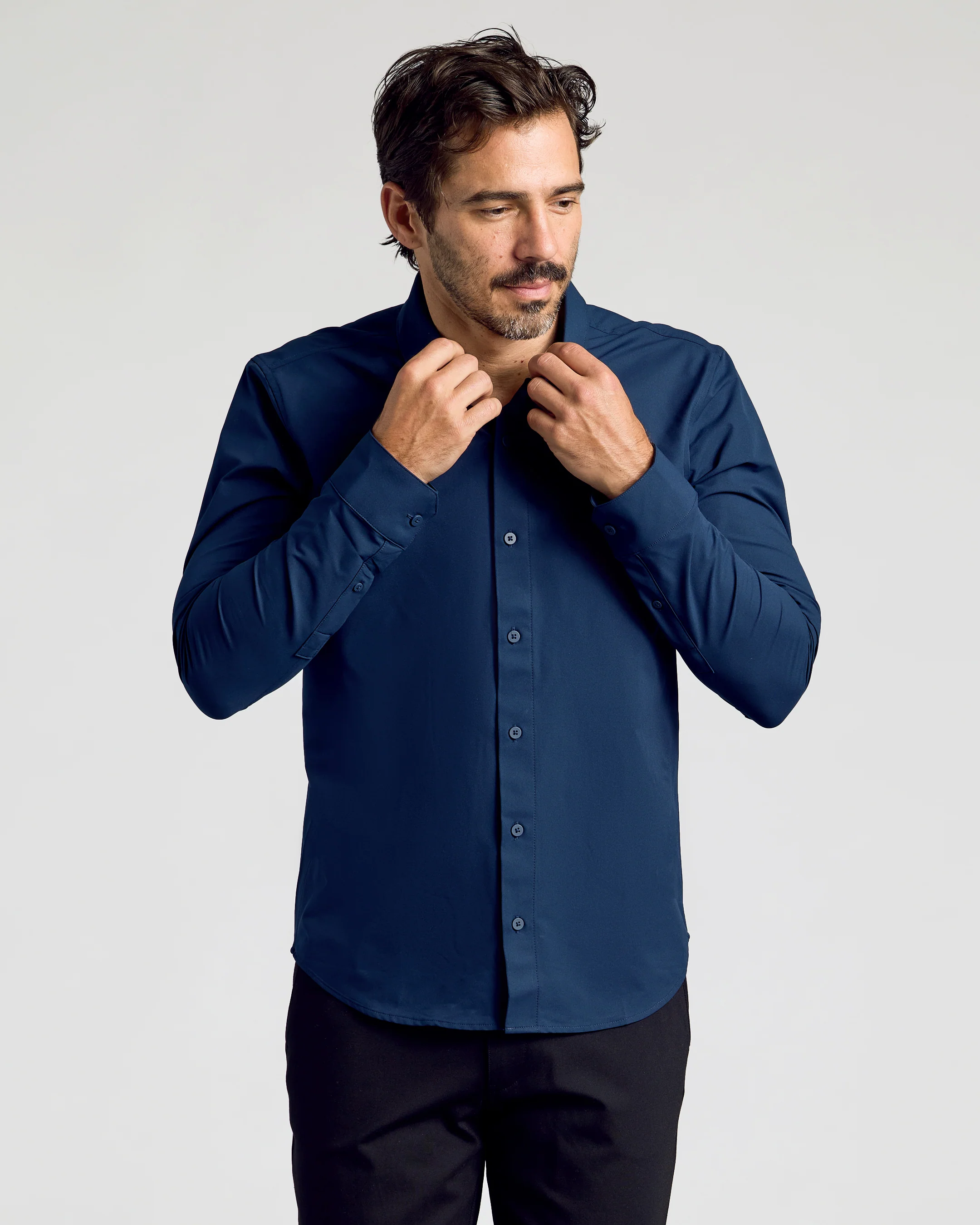 Navy Commuter Long Sleeve Shirt - Image 4