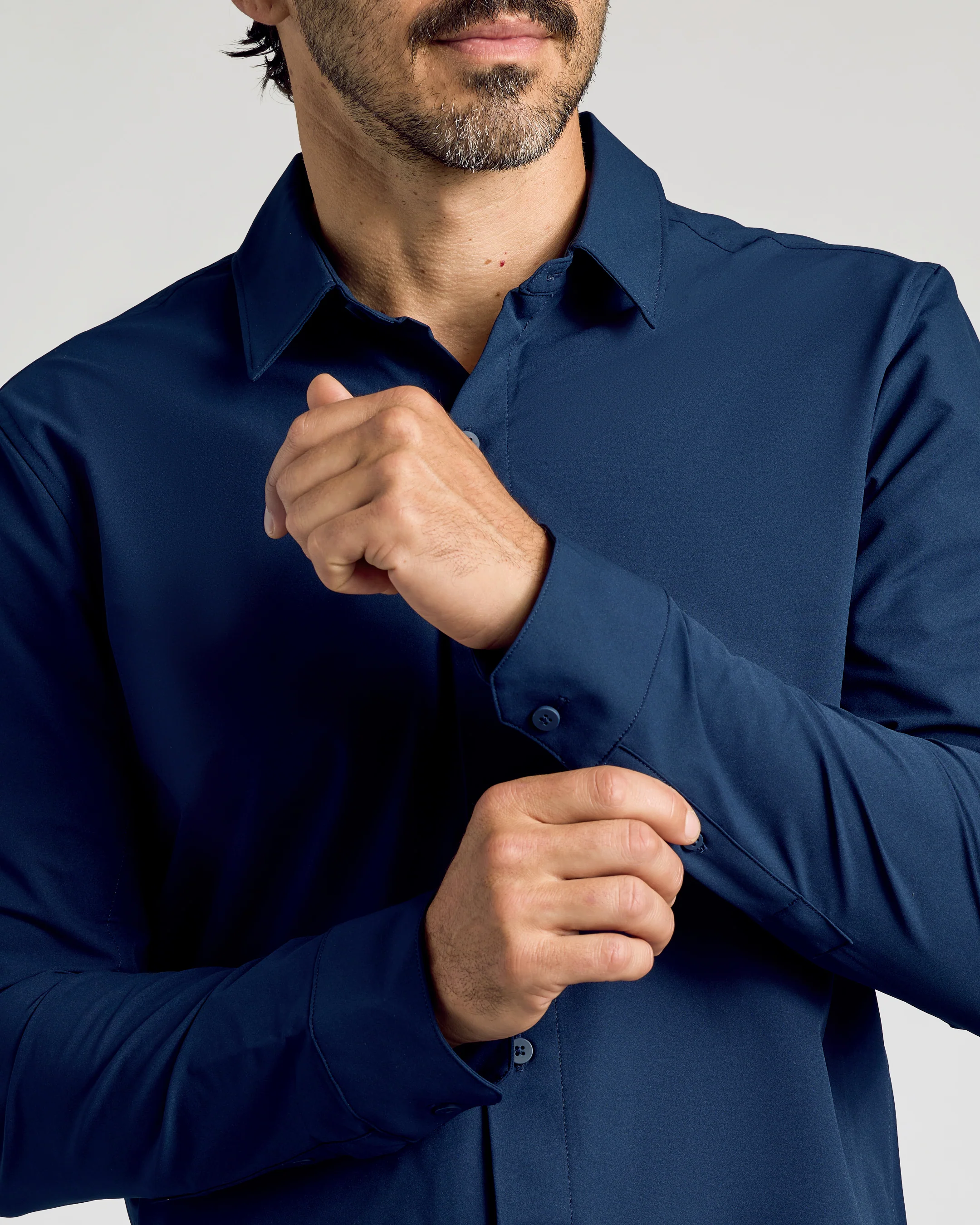 Navy Commuter Long Sleeve Shirt - Image 5