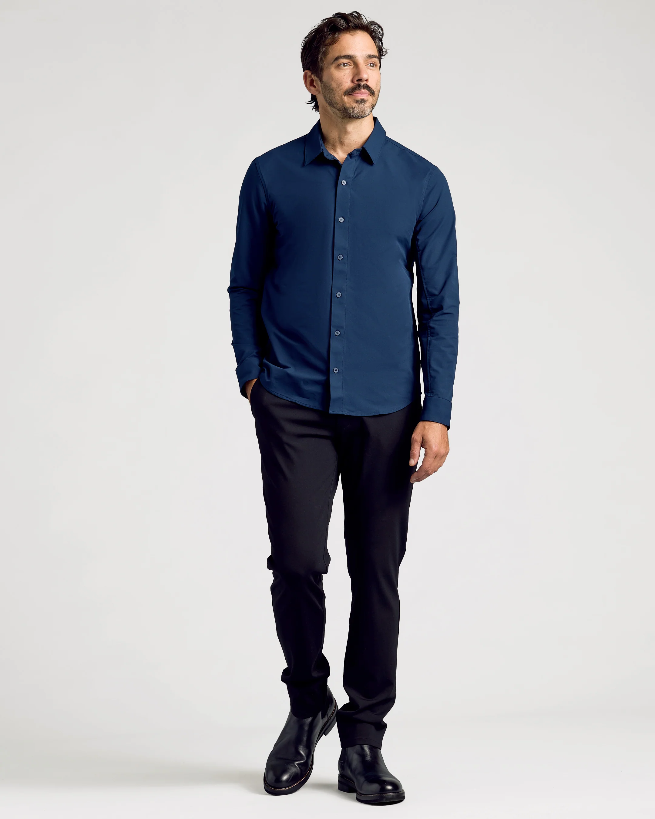 Navy Commuter Long Sleeve Shirt - Image 7