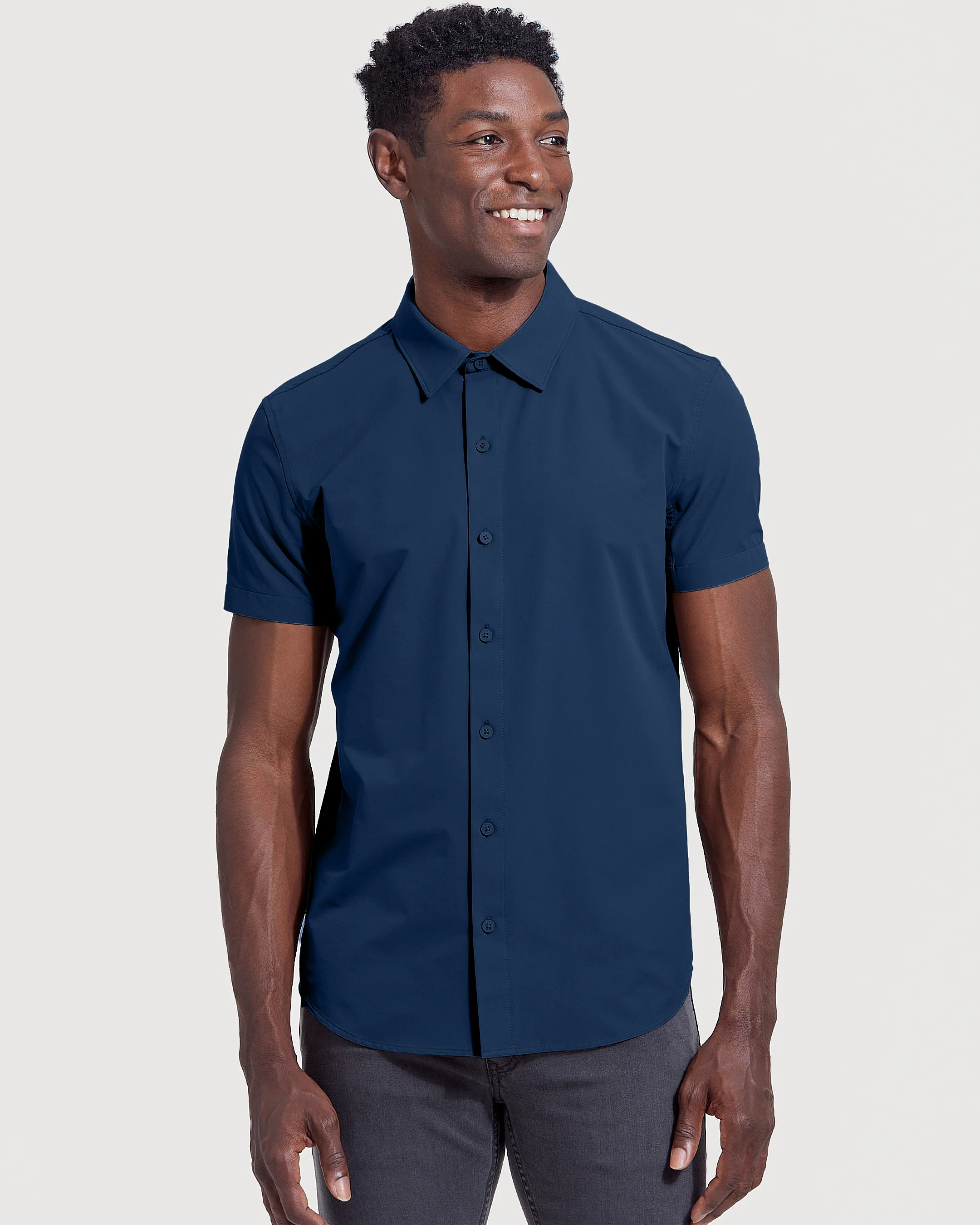 Navy Commuter Short Sleeve Shirt