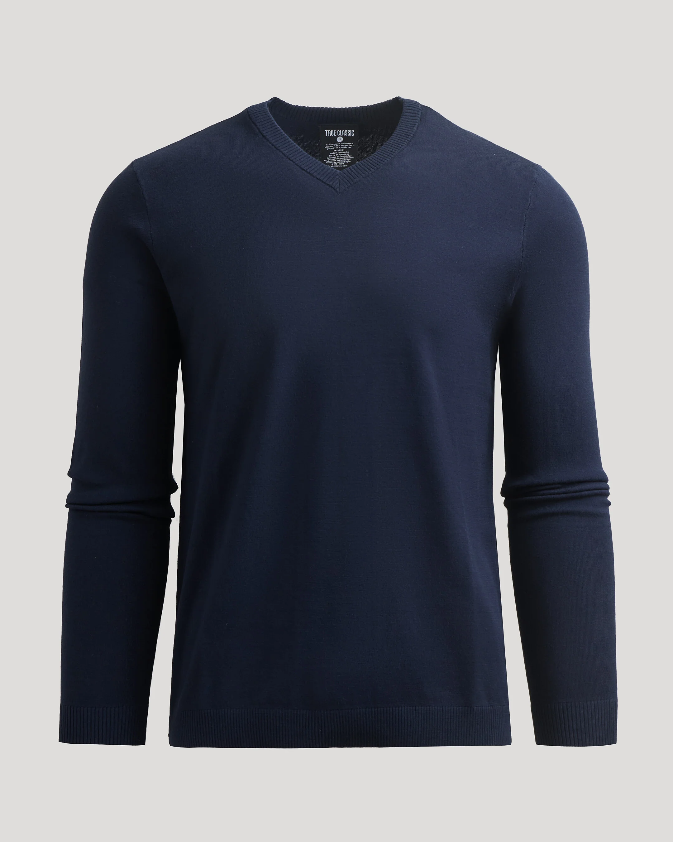 Navy Dressy V-Neck Sweater - Image 2