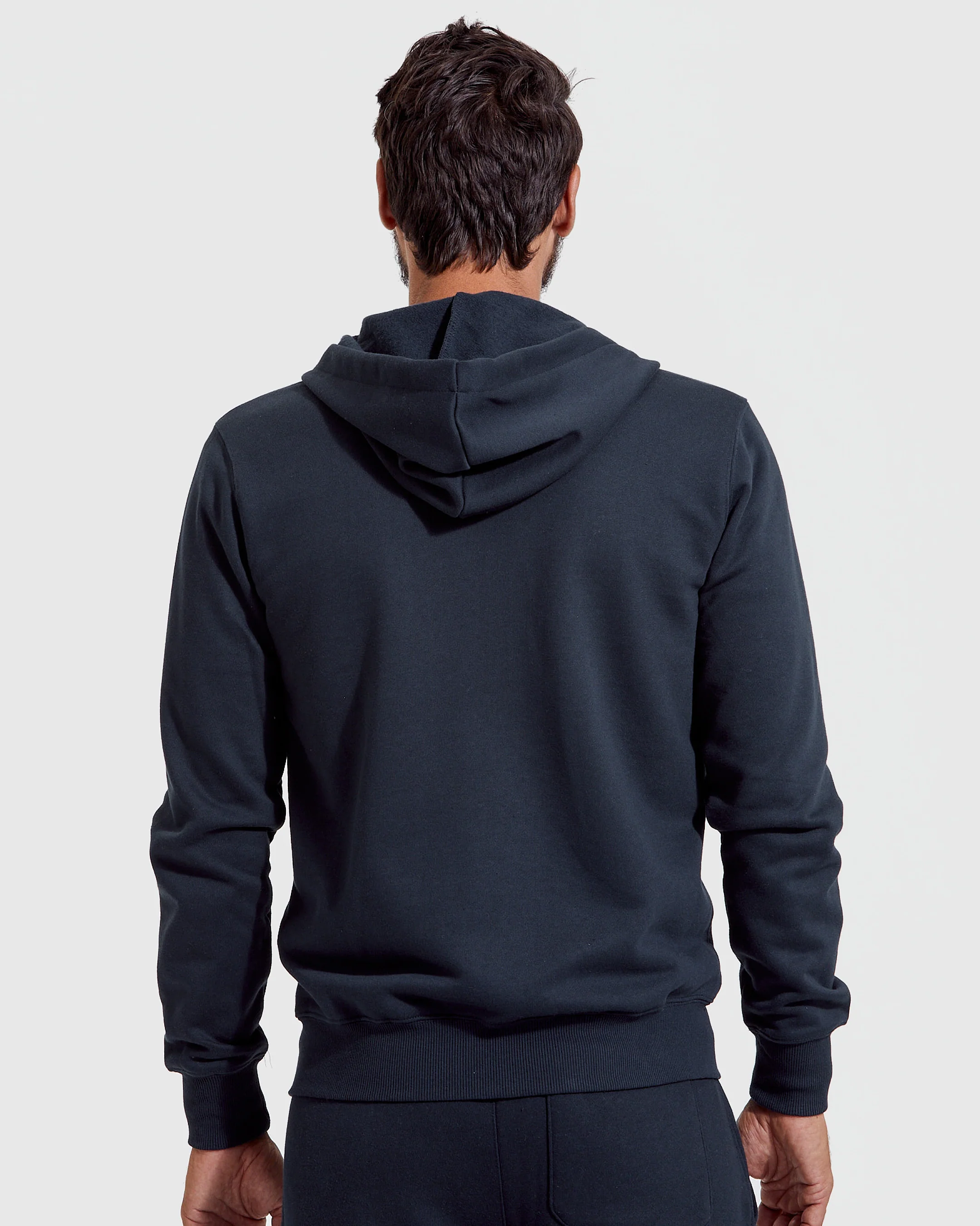 Navy Fleece French Terry Zip Hoodie - Image 3