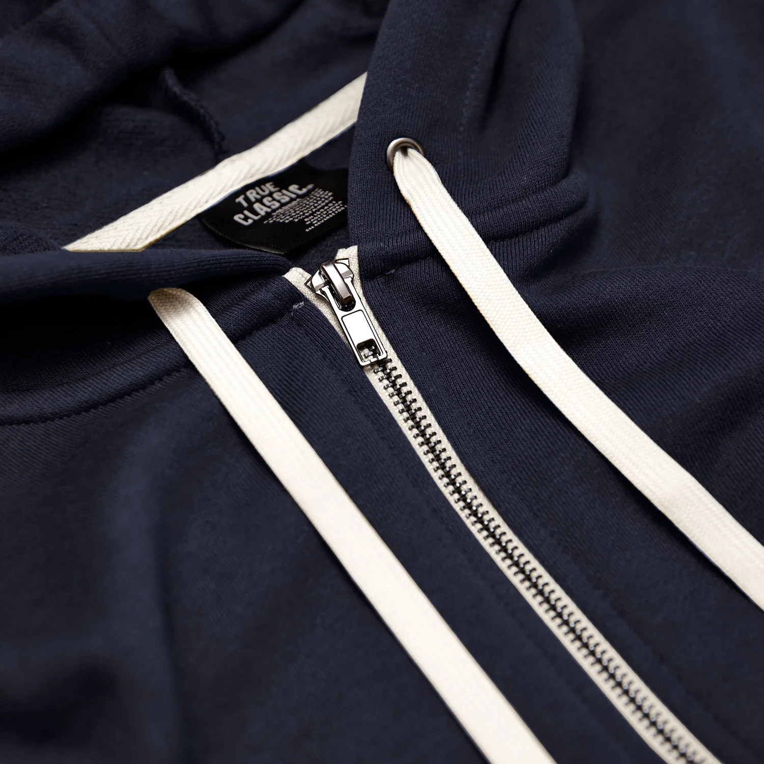 Navy Fleece French Terry Zip Hoodie - Image 5