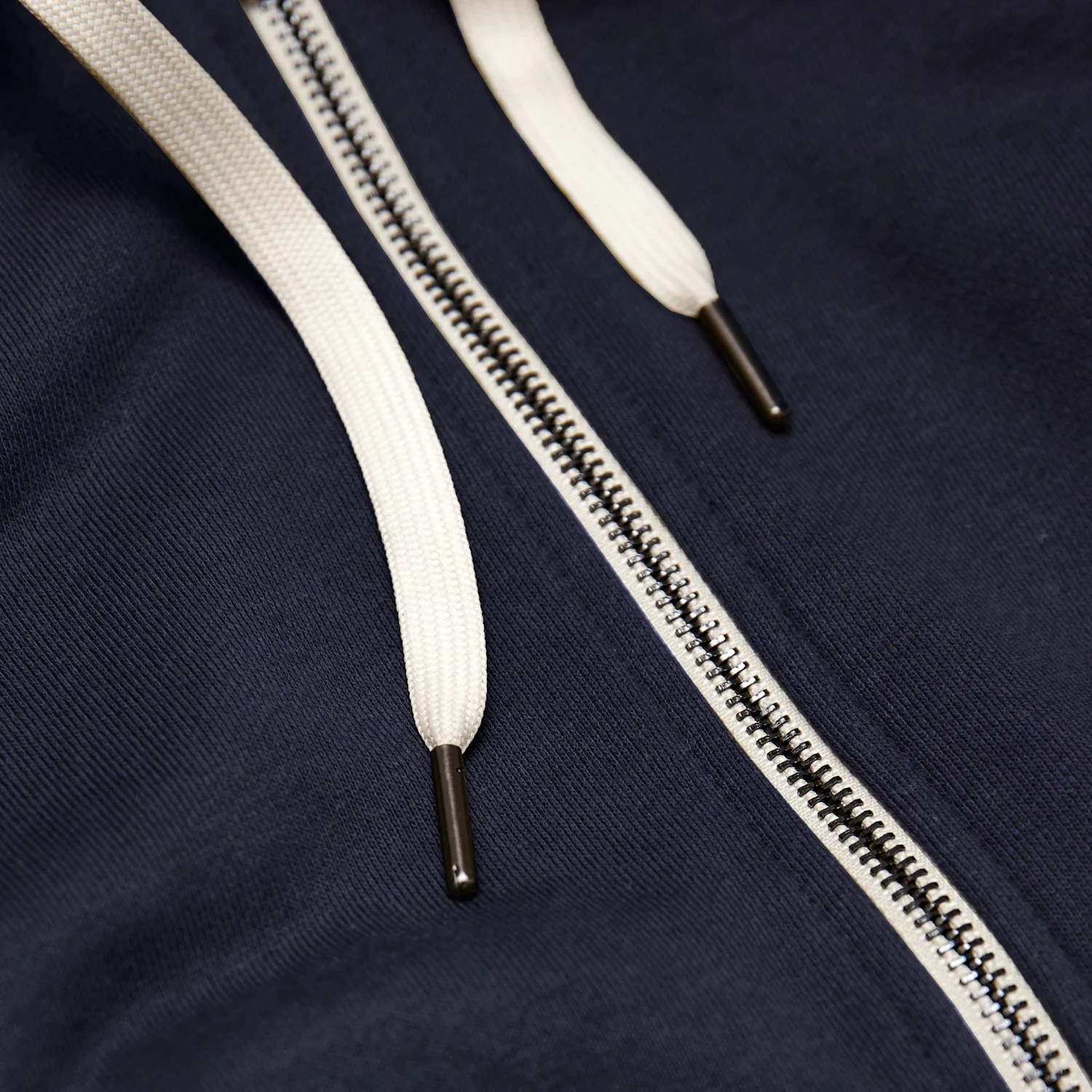 Navy Fleece French Terry Zip Hoodie - Image 6
