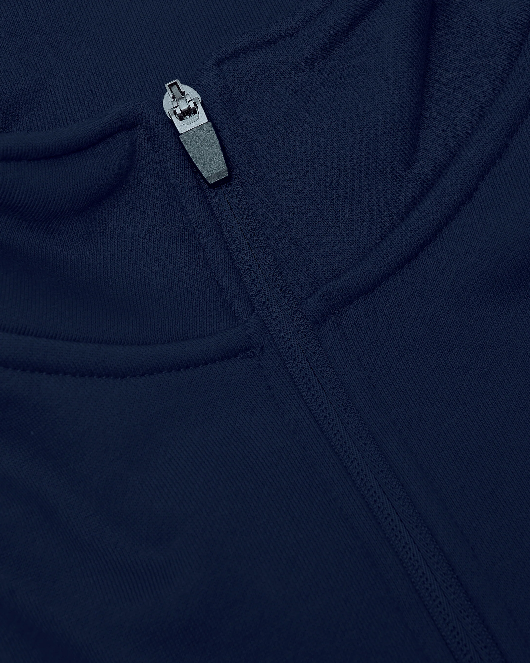 Navy Quarter Zip Fleece Sweatshirt - Image 7