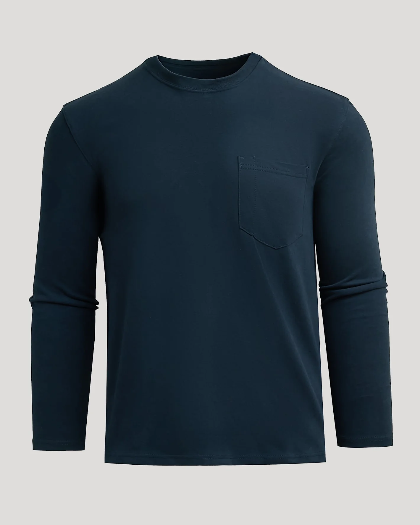 Navy Heavyweight Long Sleeve Pocket Crew - Image 2