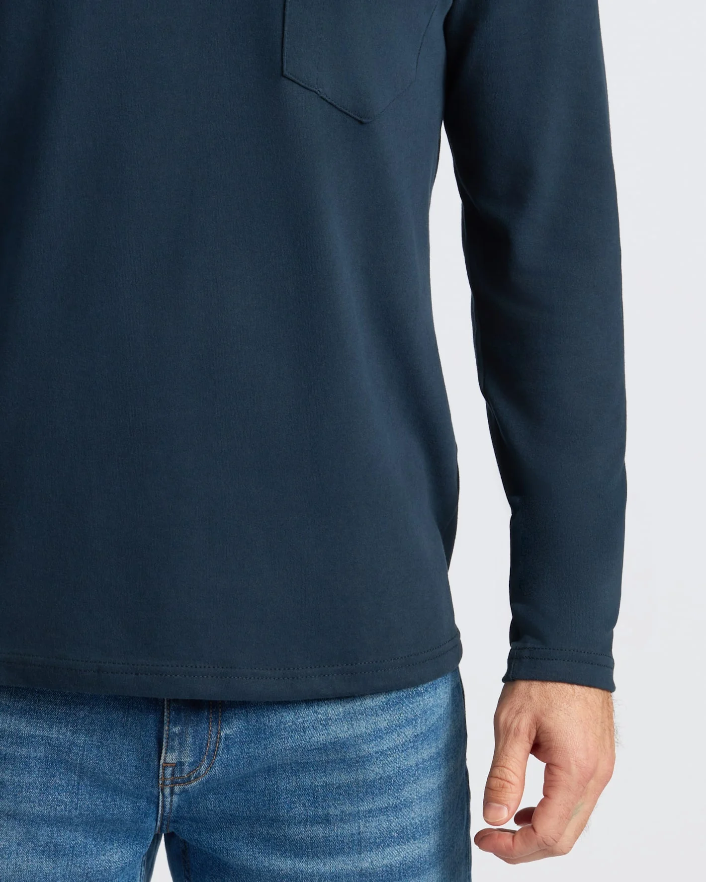Navy Heavyweight Long Sleeve Pocket Crew - Image 7