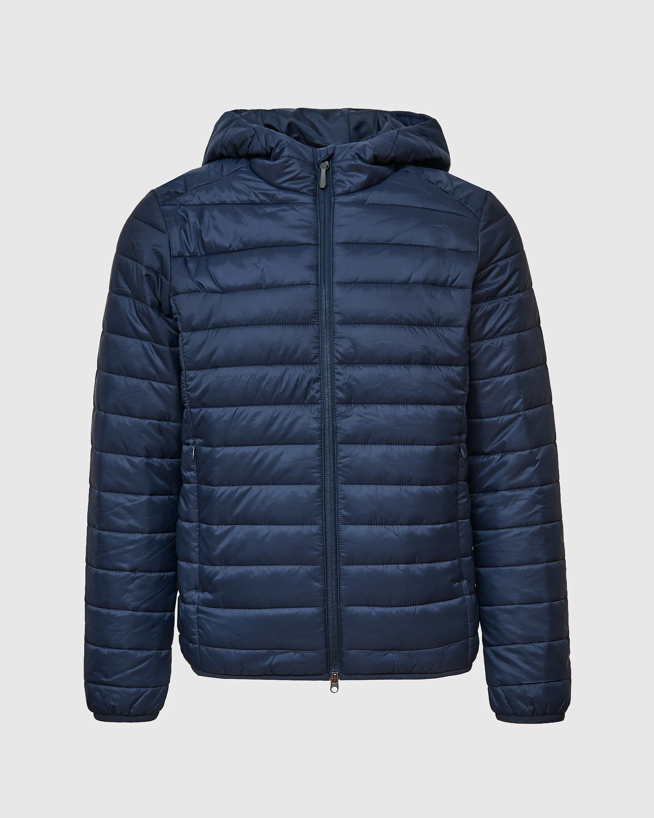 Navy Hooded Puffer Jacket - Image 2