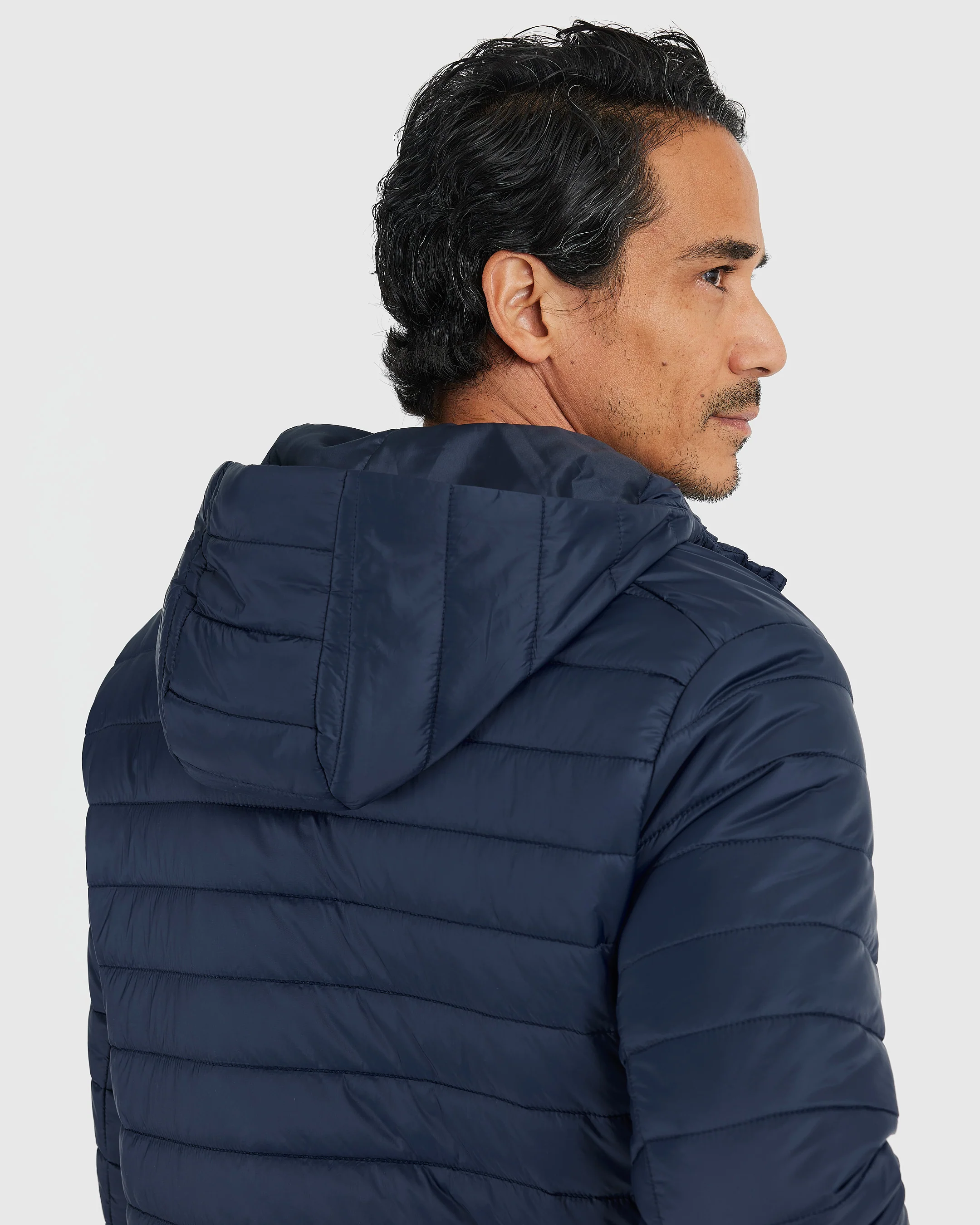 Navy Hooded Puffer Jacket - Image 4
