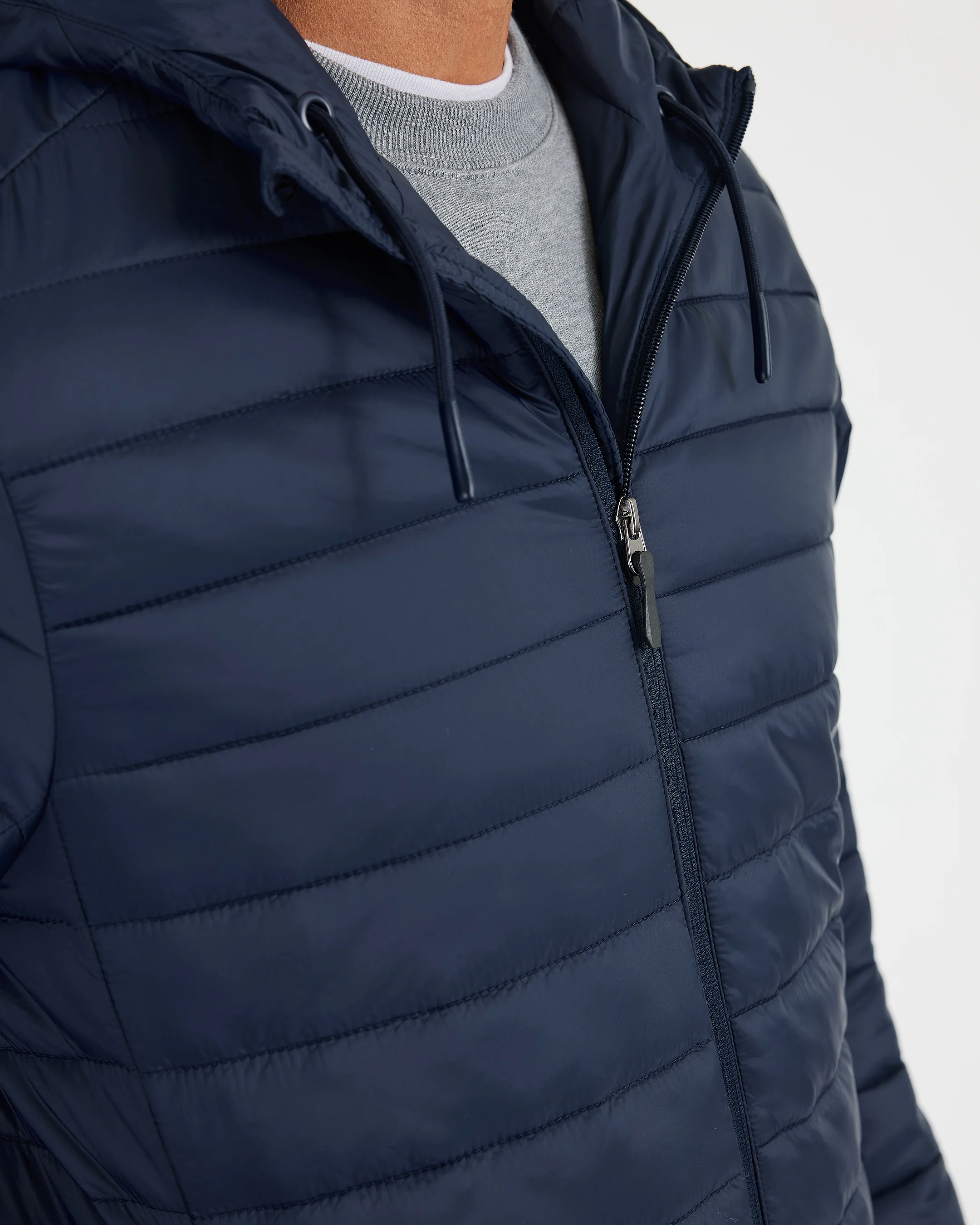Navy Hooded Puffer Jacket - Image 5