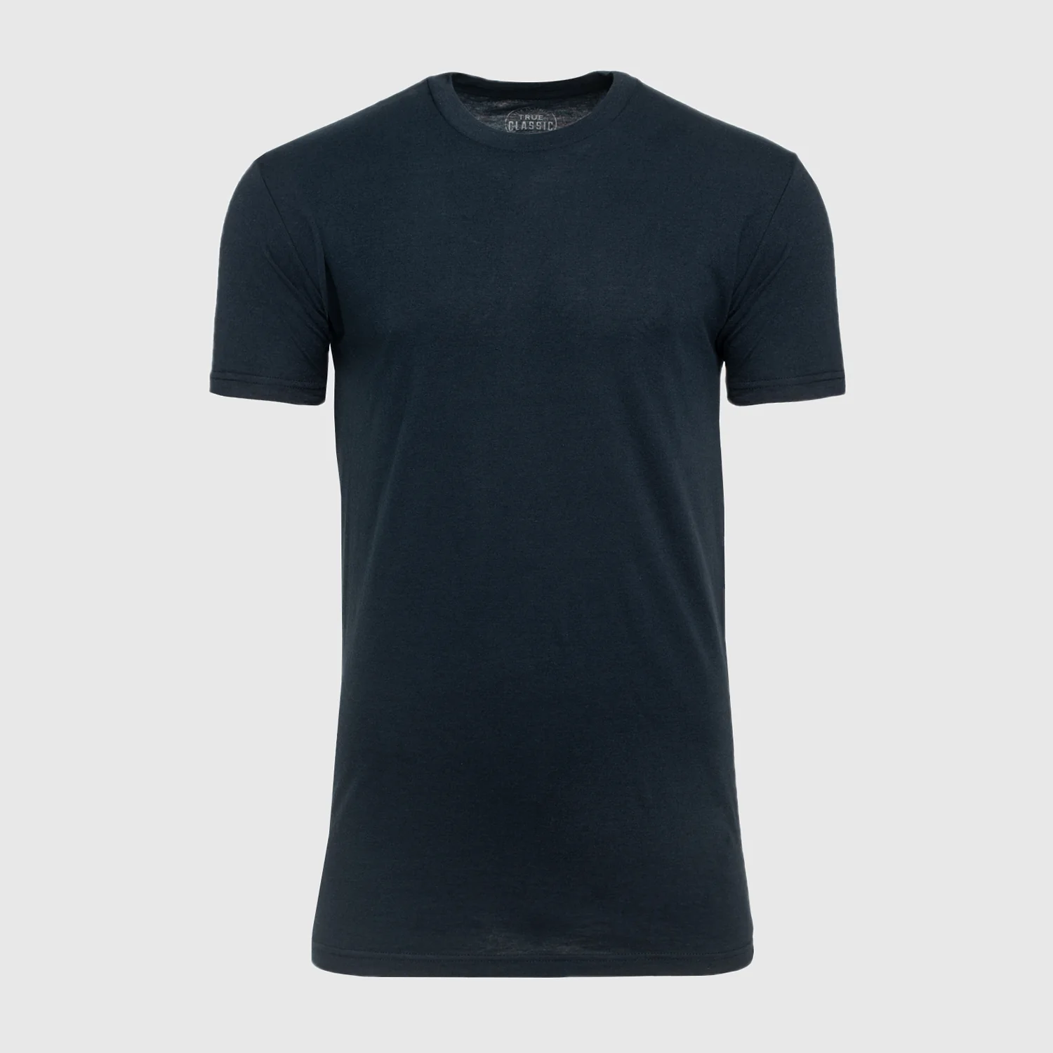 Navy Long Line Crew Neck Tee - Image 2