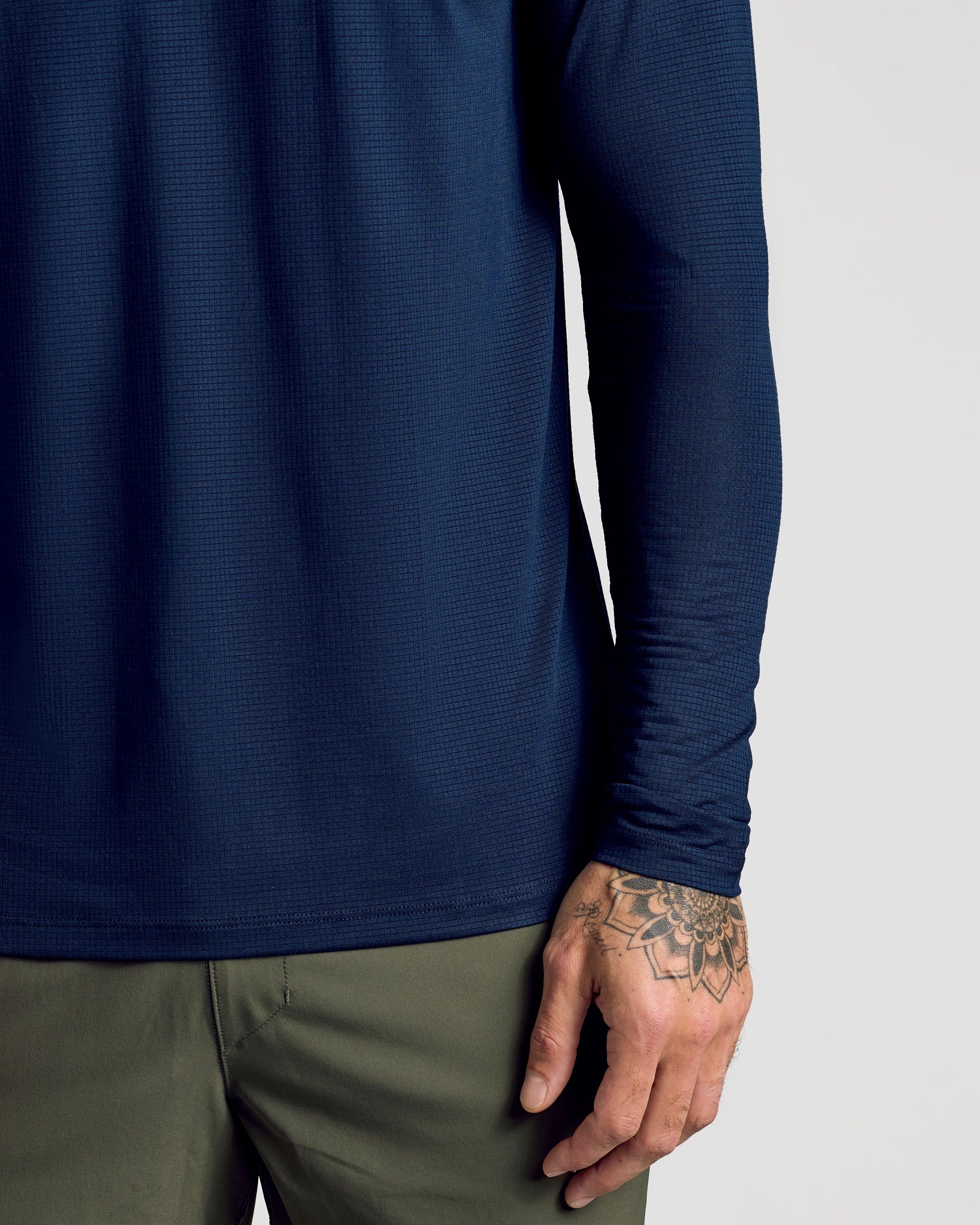Navy Long Sleeve Active Mesh Crew - Image 6