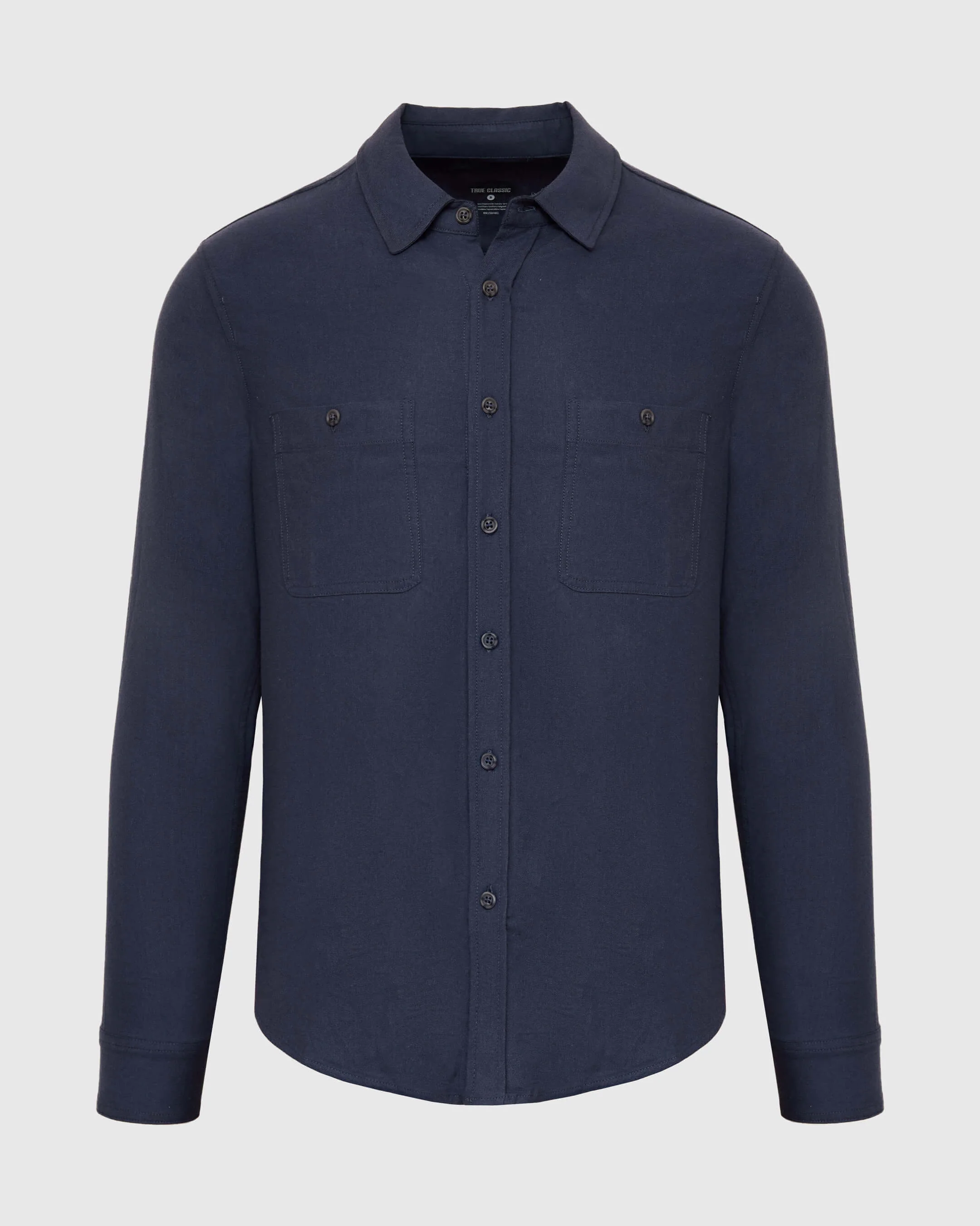 Navy Long Sleeve Lightweight Flannel Shirt - Image 2