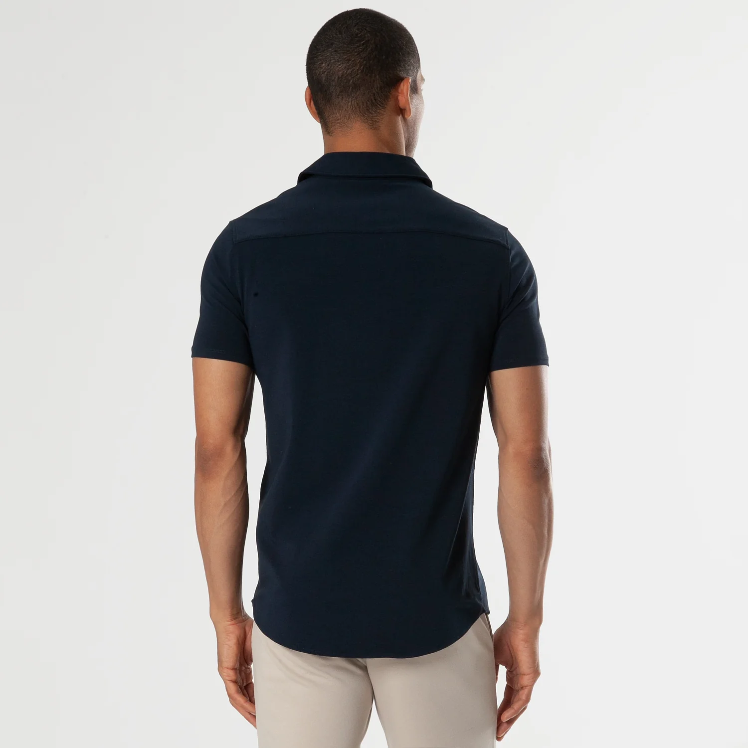 Navy Short Sleeve Knit Shirt - Image 3