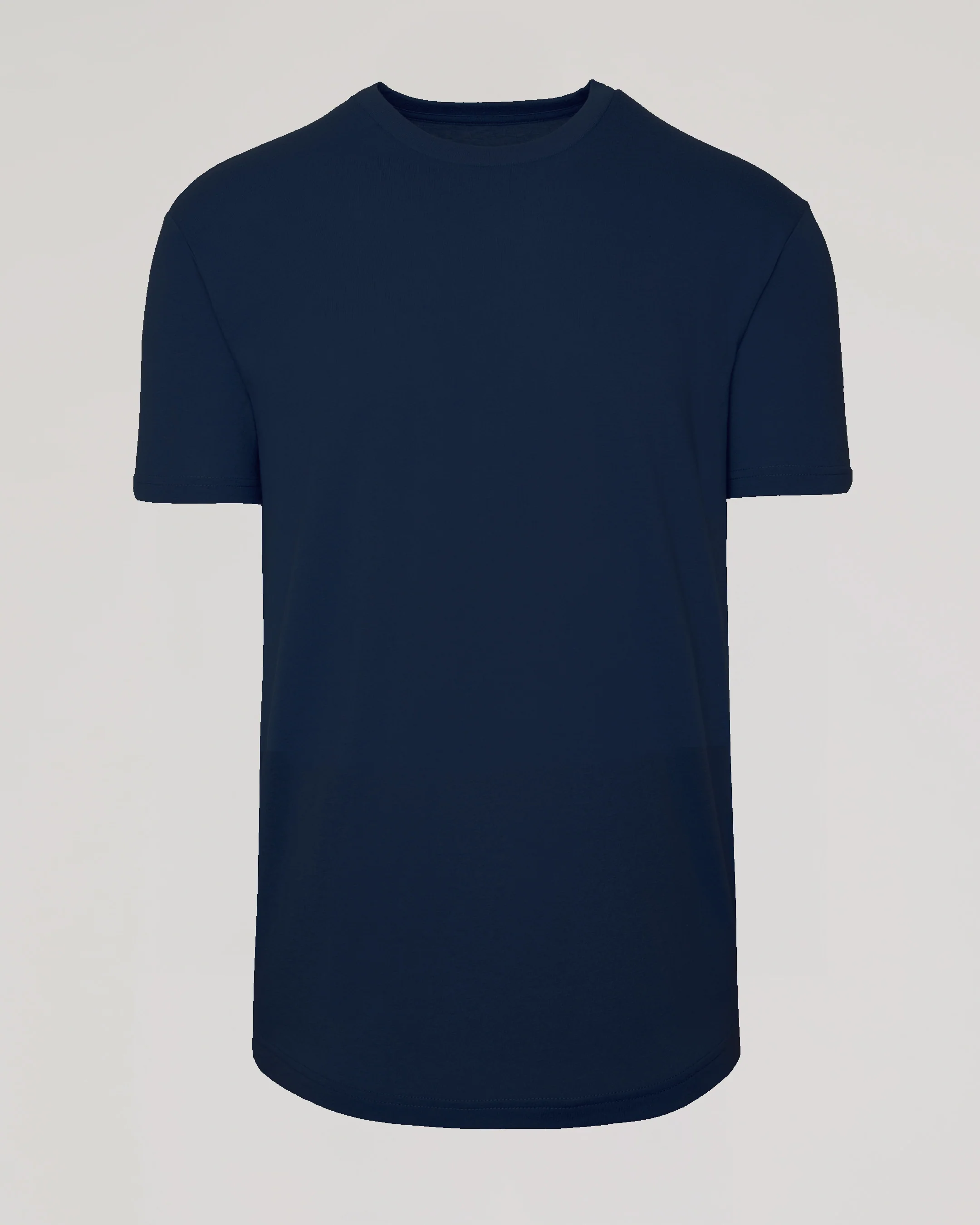 Navy Curved Hem Classic Crew Neck - Image 2