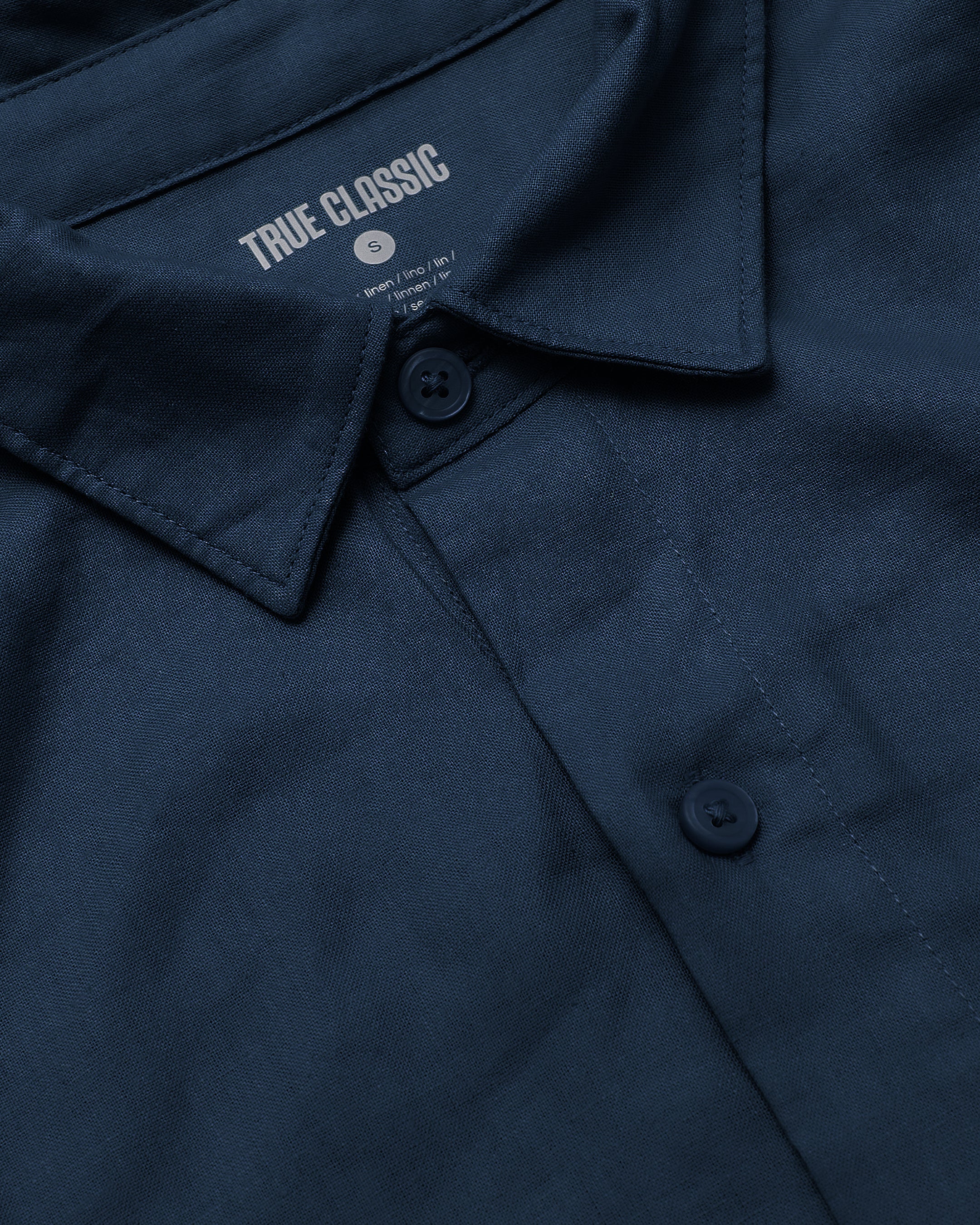 Navy Short Sleeve Linen Shirt - Image 7