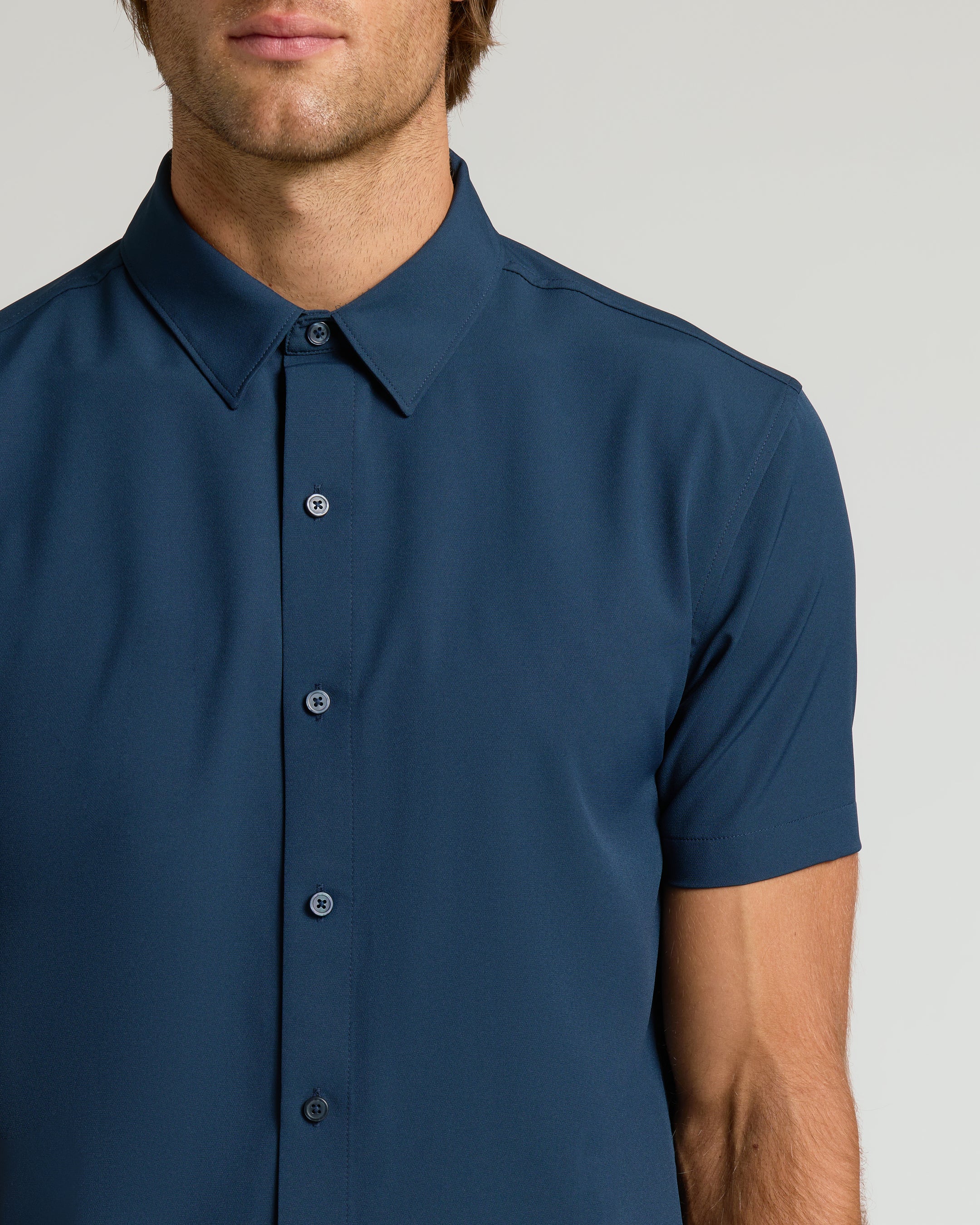 Navy Performance Dress Shirt - Image 4