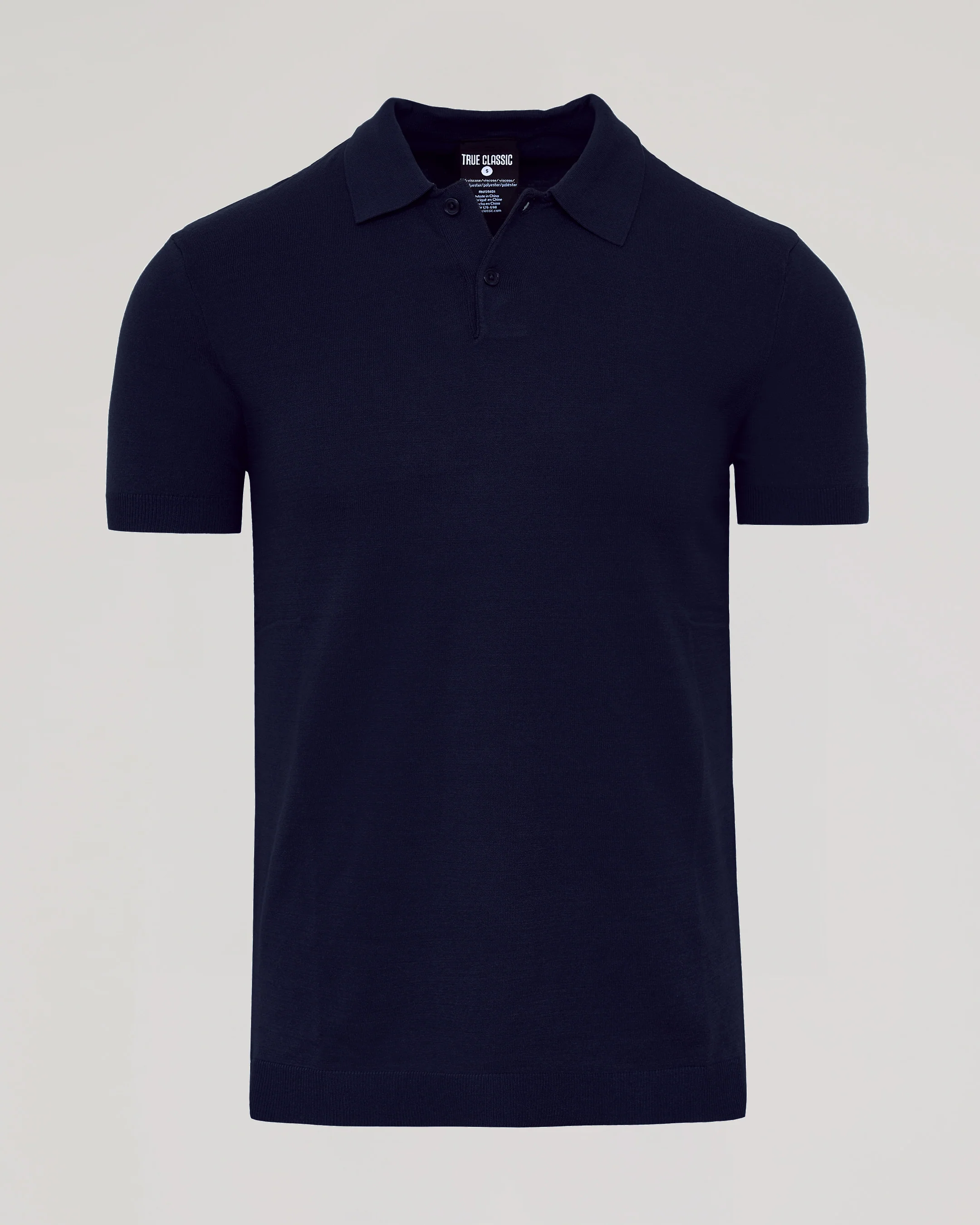 Navy Short Sleeve Sweater Polo - Image 2