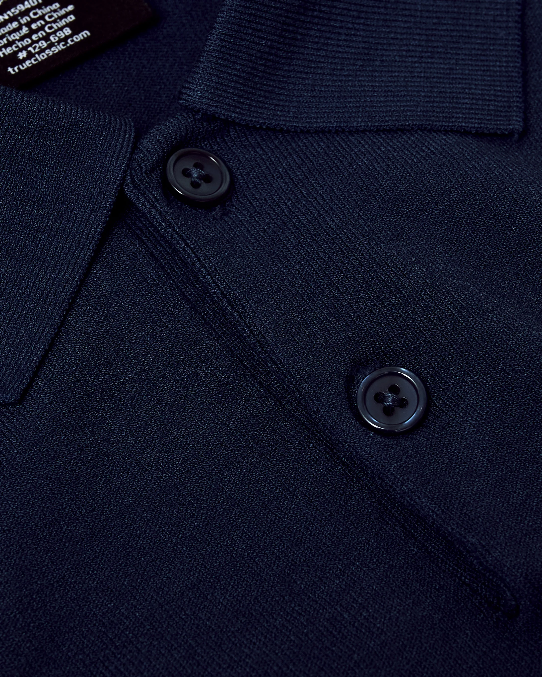 Navy Short Sleeve Sweater Polo - Image 8