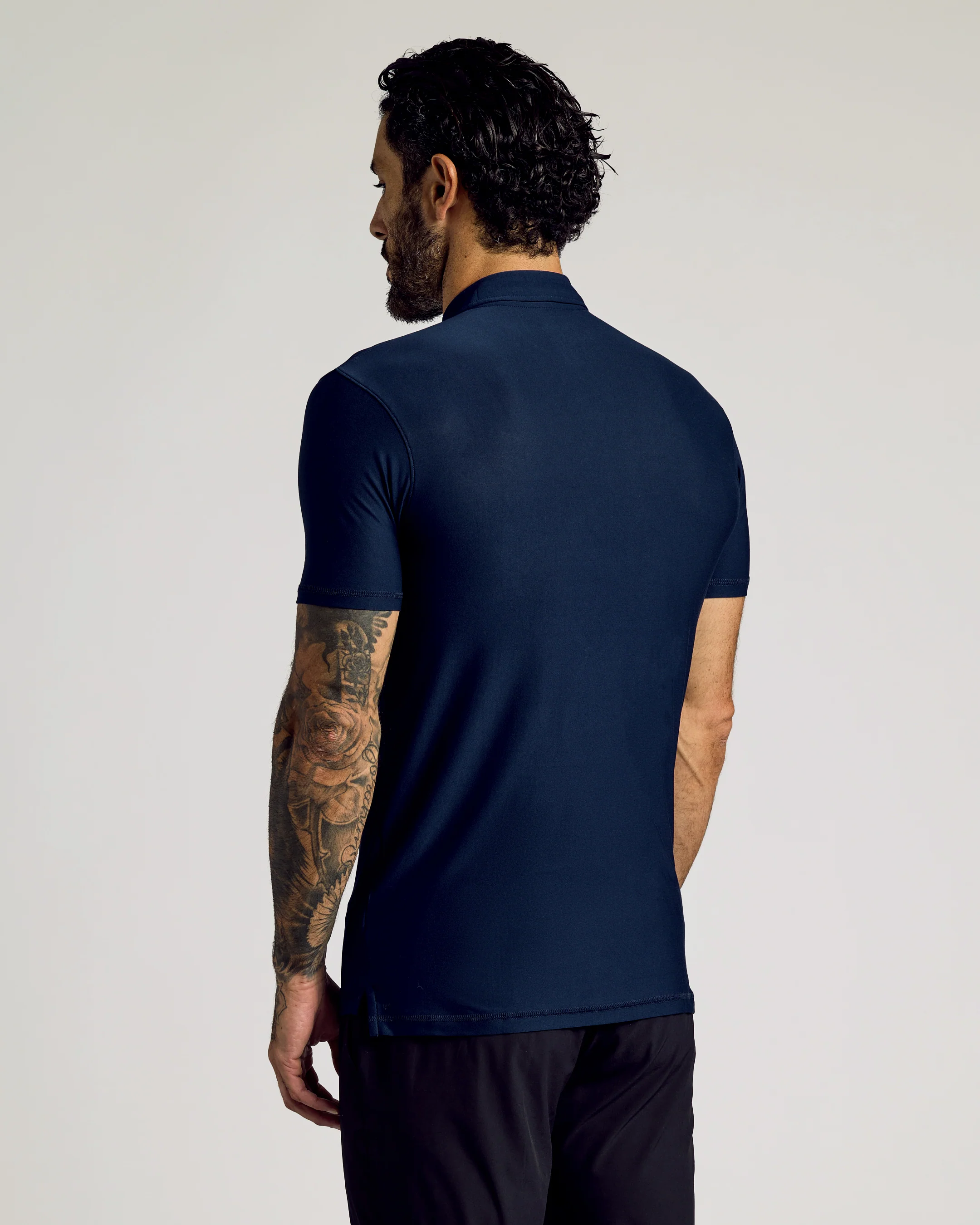 Navy Short Sleeve Tall Active Polo - Image 3