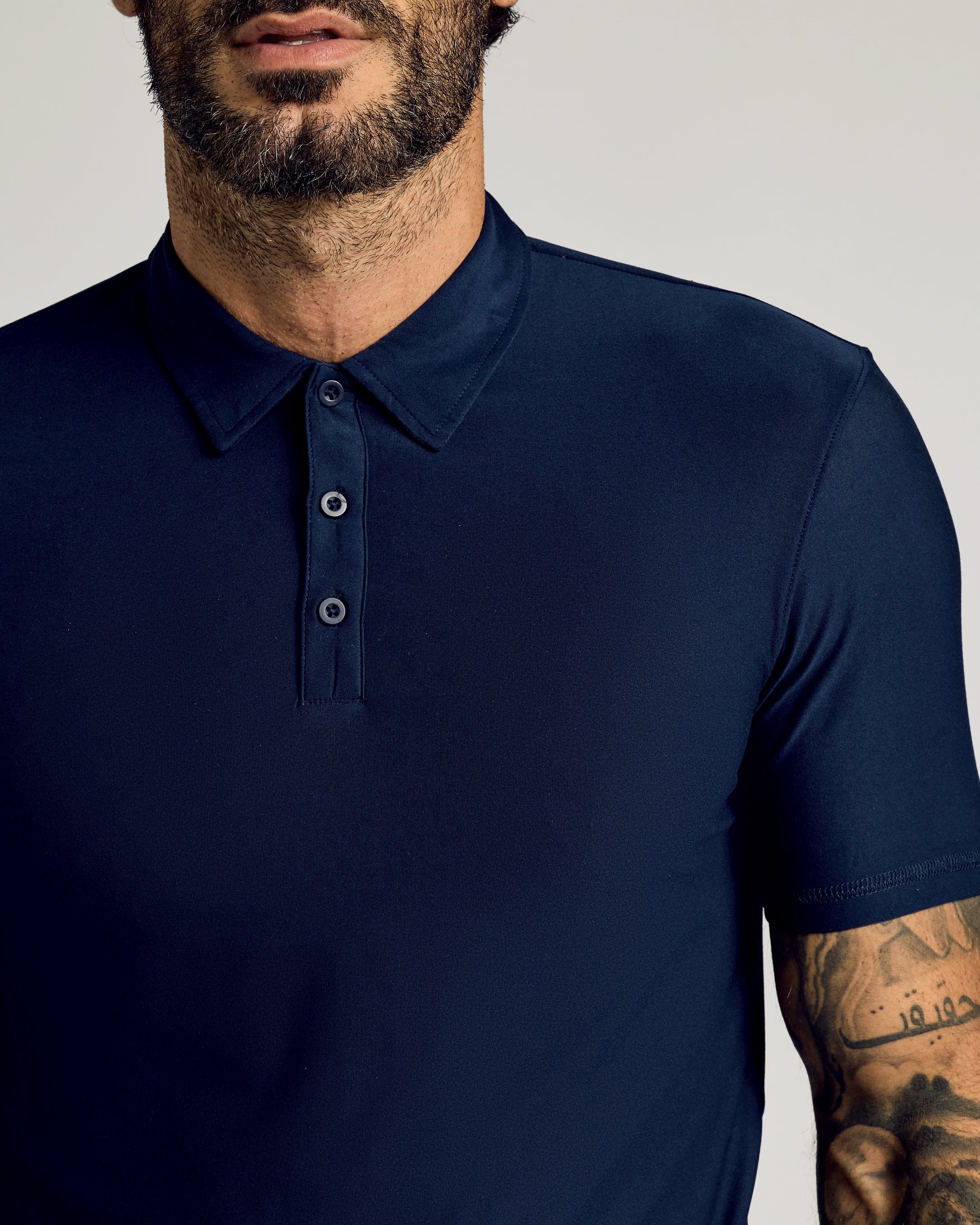 Navy Short Sleeve Tall Active Polo - Image 4