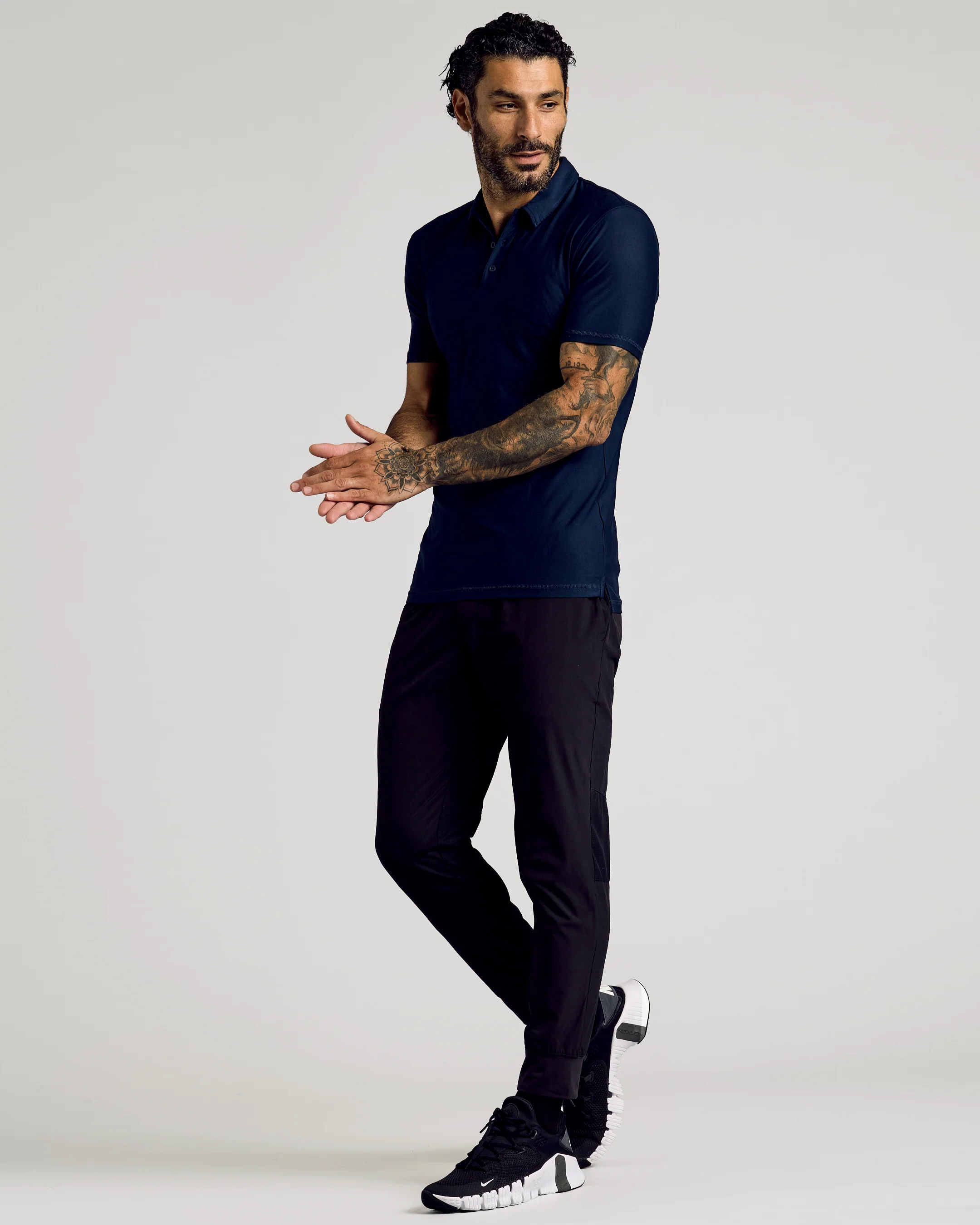 Navy Short Sleeve Tall Active Polo - Image 5