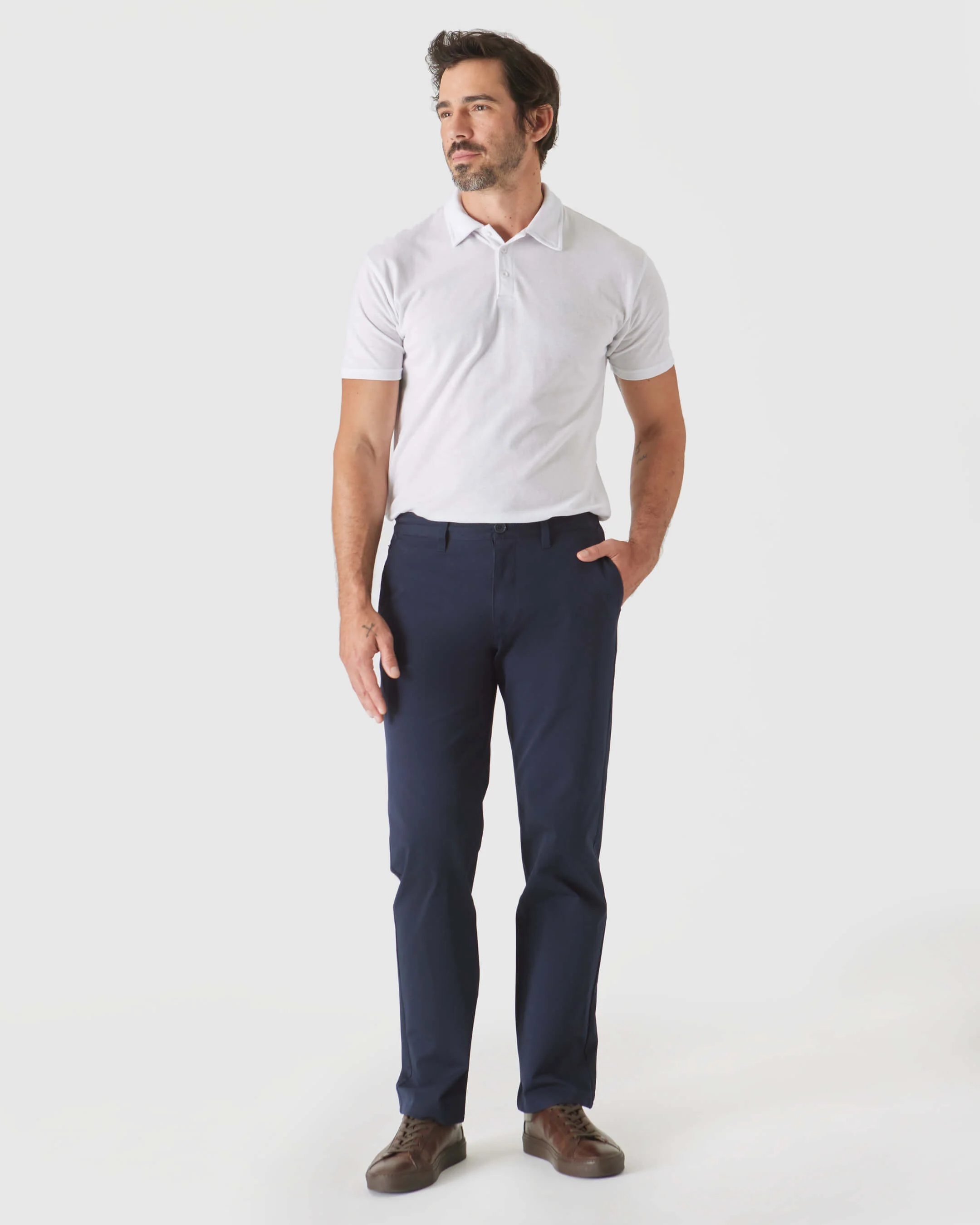 Navy Straight Twill Chino Pant - Image 4