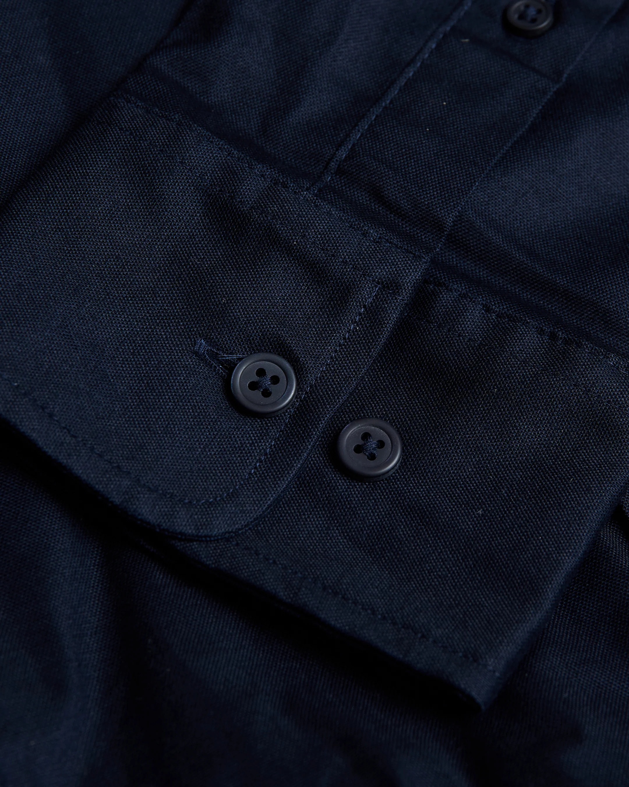 Navy Stretch Oxford Long Sleeve Button Up Shirt - Image 6