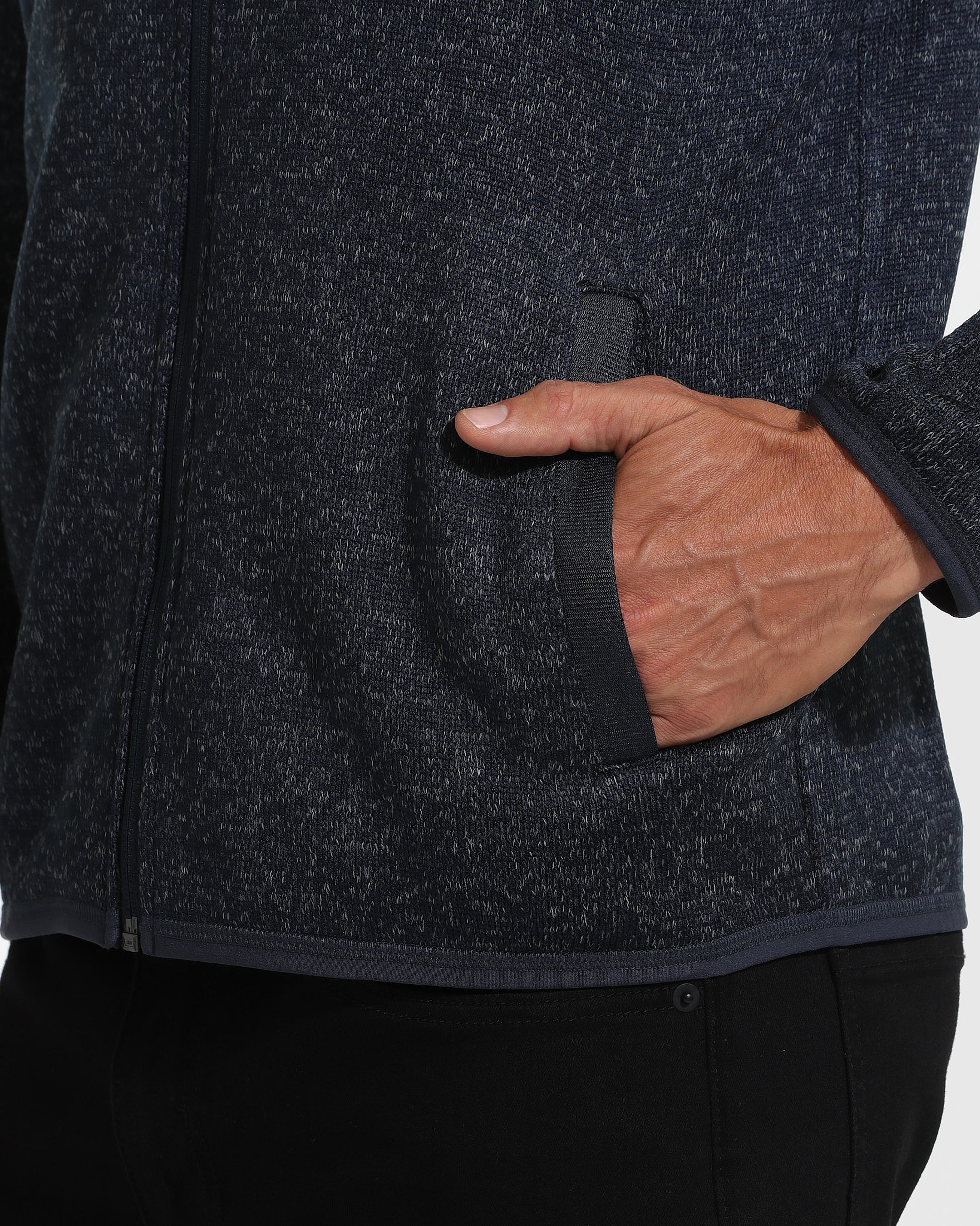 Navy Sweater Fleece Jacket - Image 6