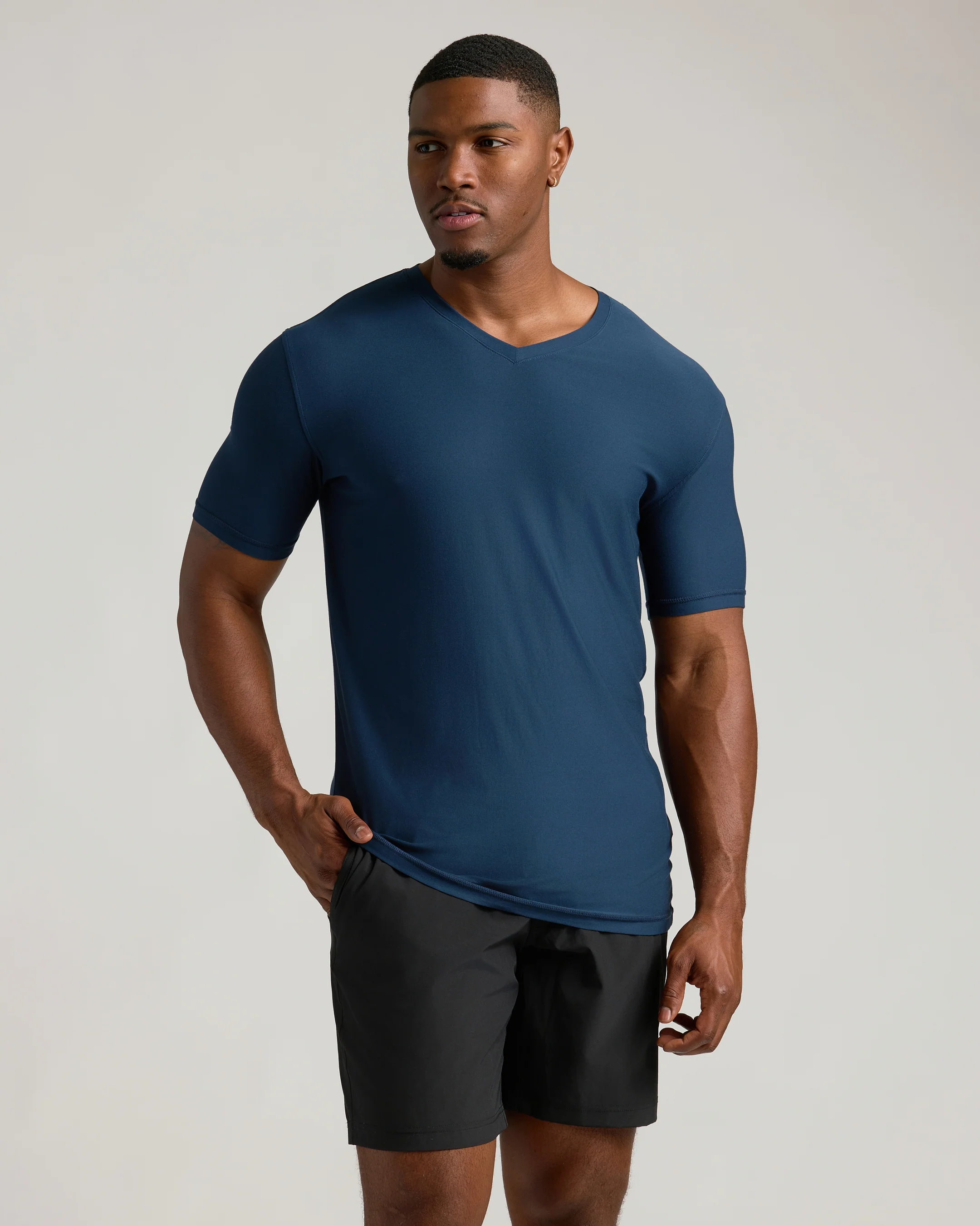 Navy Tall Active V-Neck - Image 4