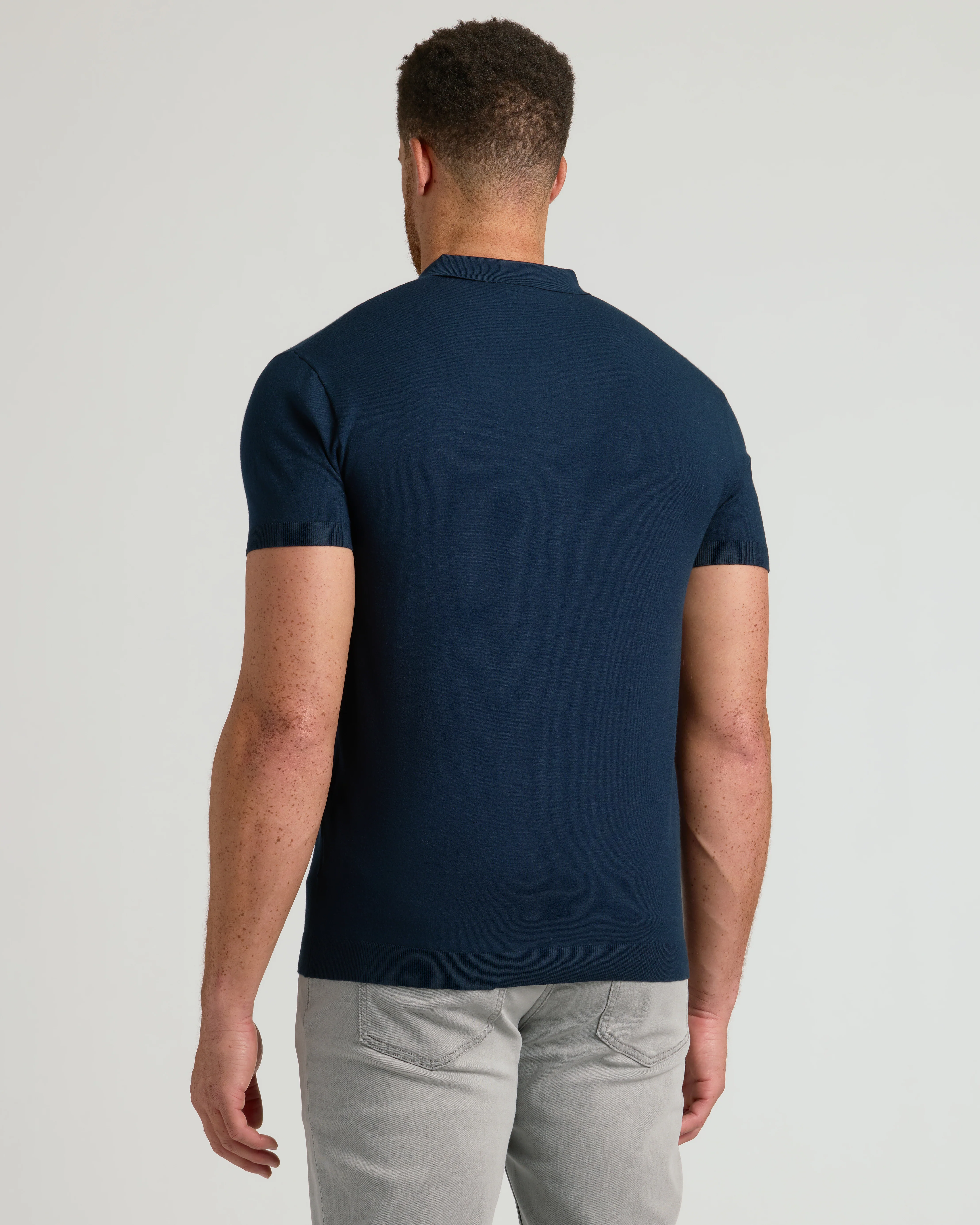 Navy Tall Dressy Polo - Image 3