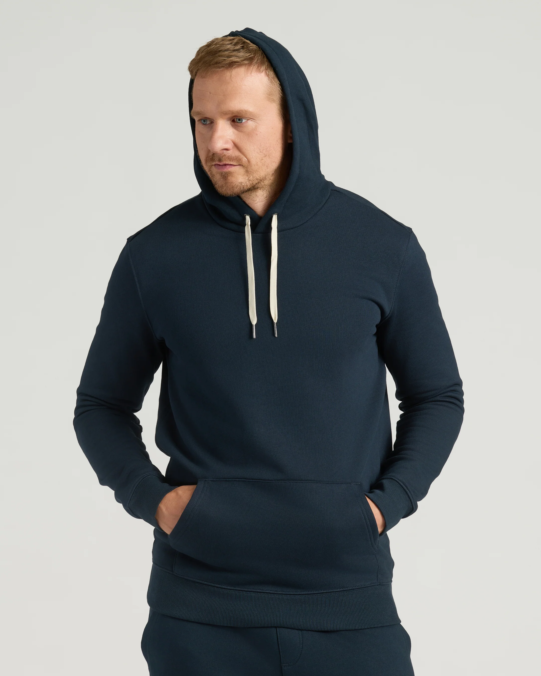 Navy Tall Fleece French Terry Pullover Hoodie - Image 5