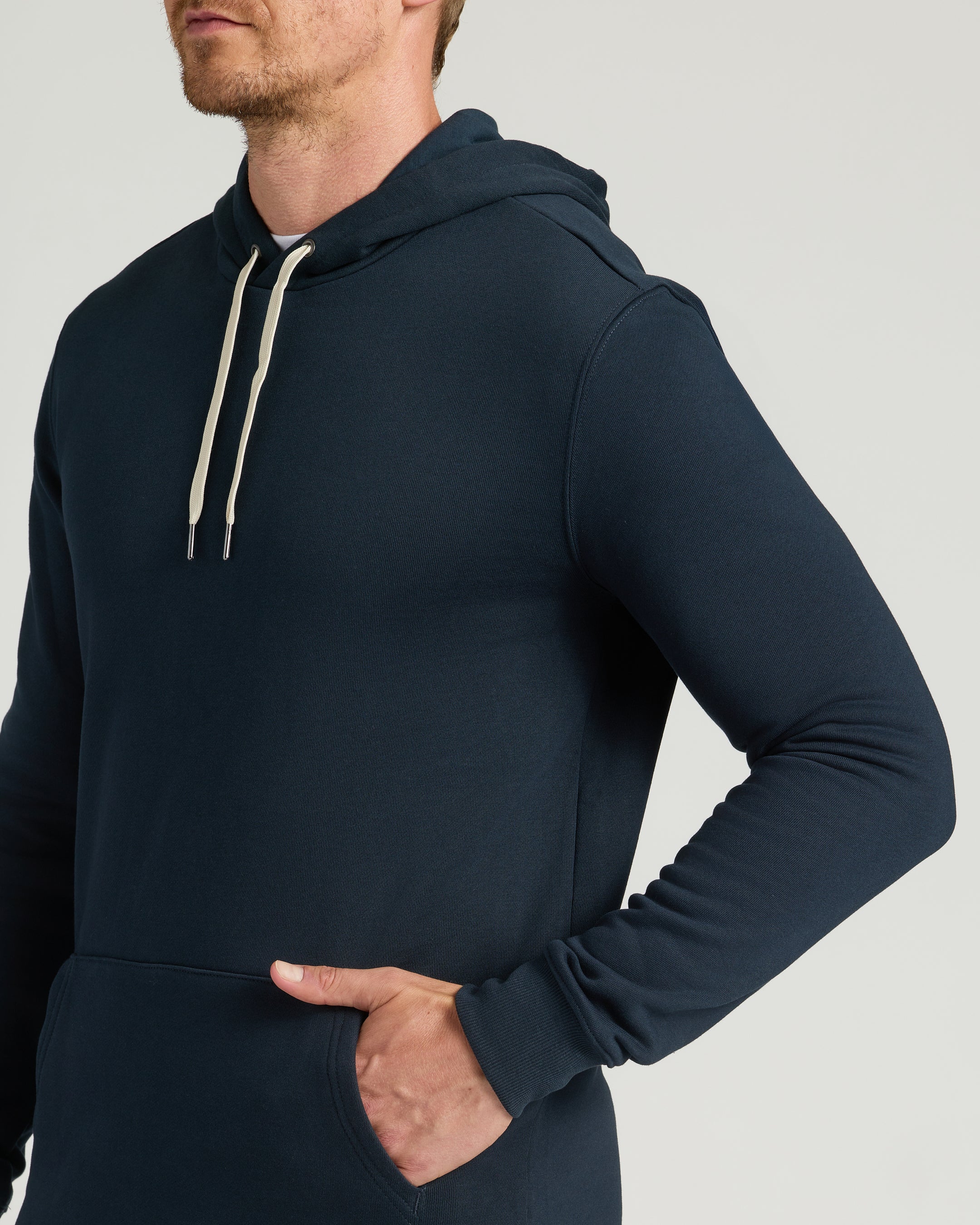 Navy Tall Fleece French Terry Pullover Hoodie - Image 7